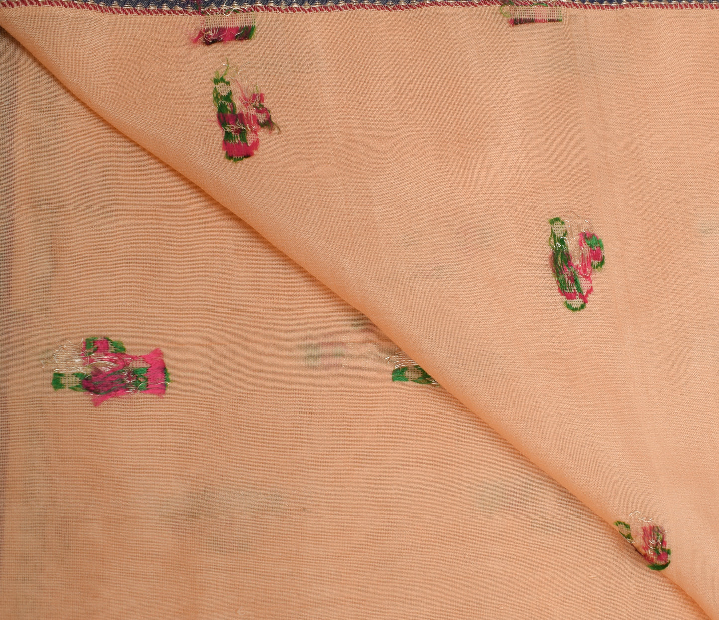Sushila Vintage Peach Indian Dupatta 100% Pure Silk Woven Long Stole Scarves