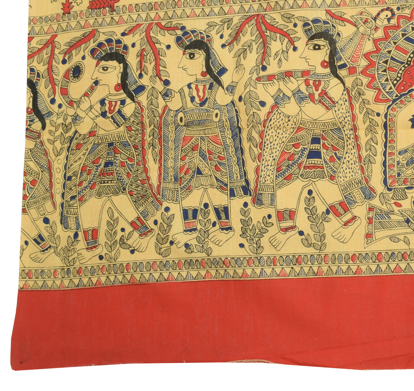 Sushila Vintage Cream Dupatta 100% Pure Cotton Bhagalpuri Printed Long Stole