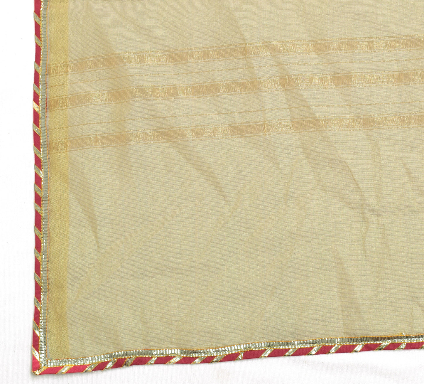 Sushila Vintage Cream Indian Dupatta Blend Tissue Silk Long Stole Scarves