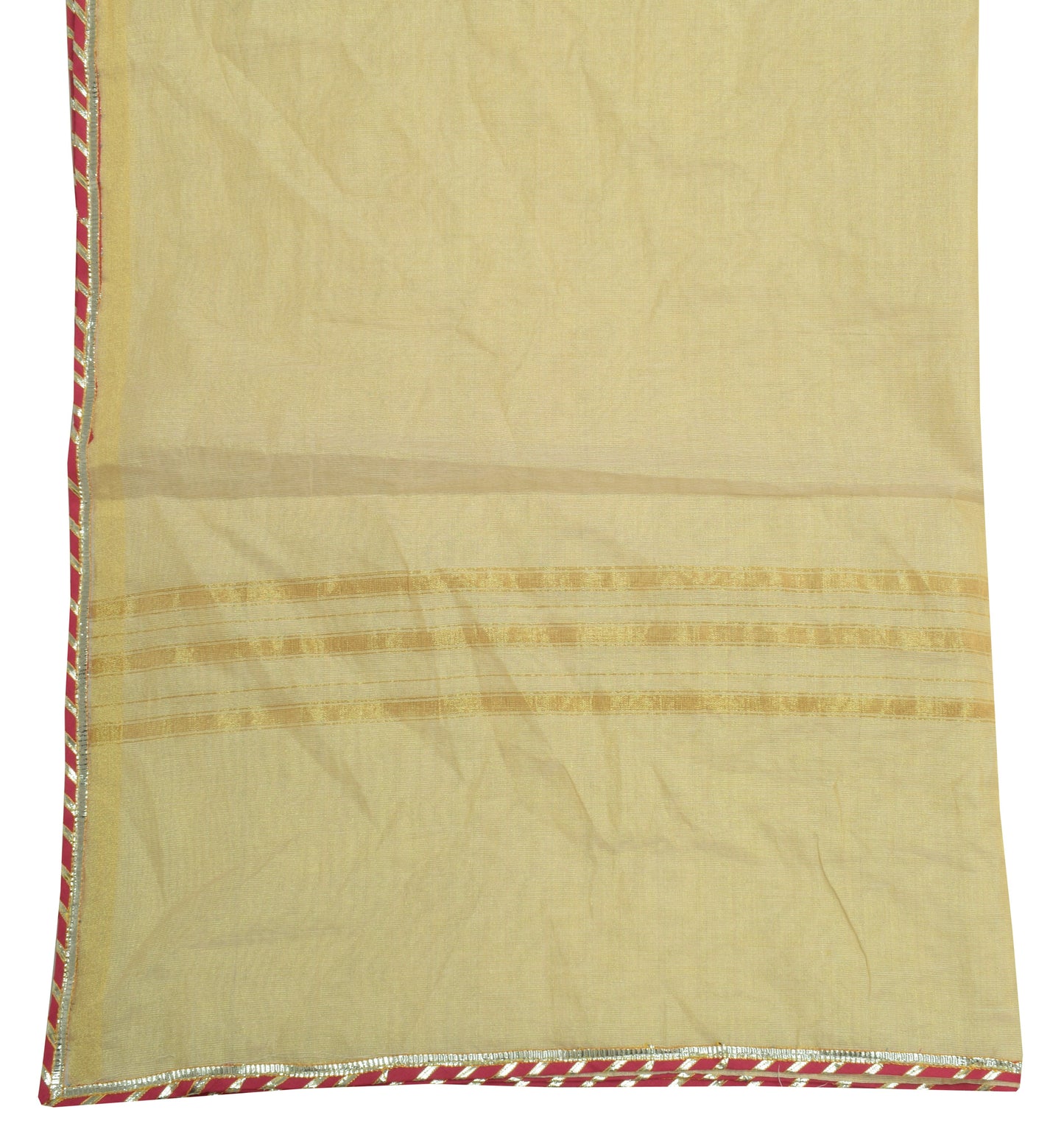 Sushila Vintage Cream Indian Dupatta Blend Tissue Silk Long Stole Scarves