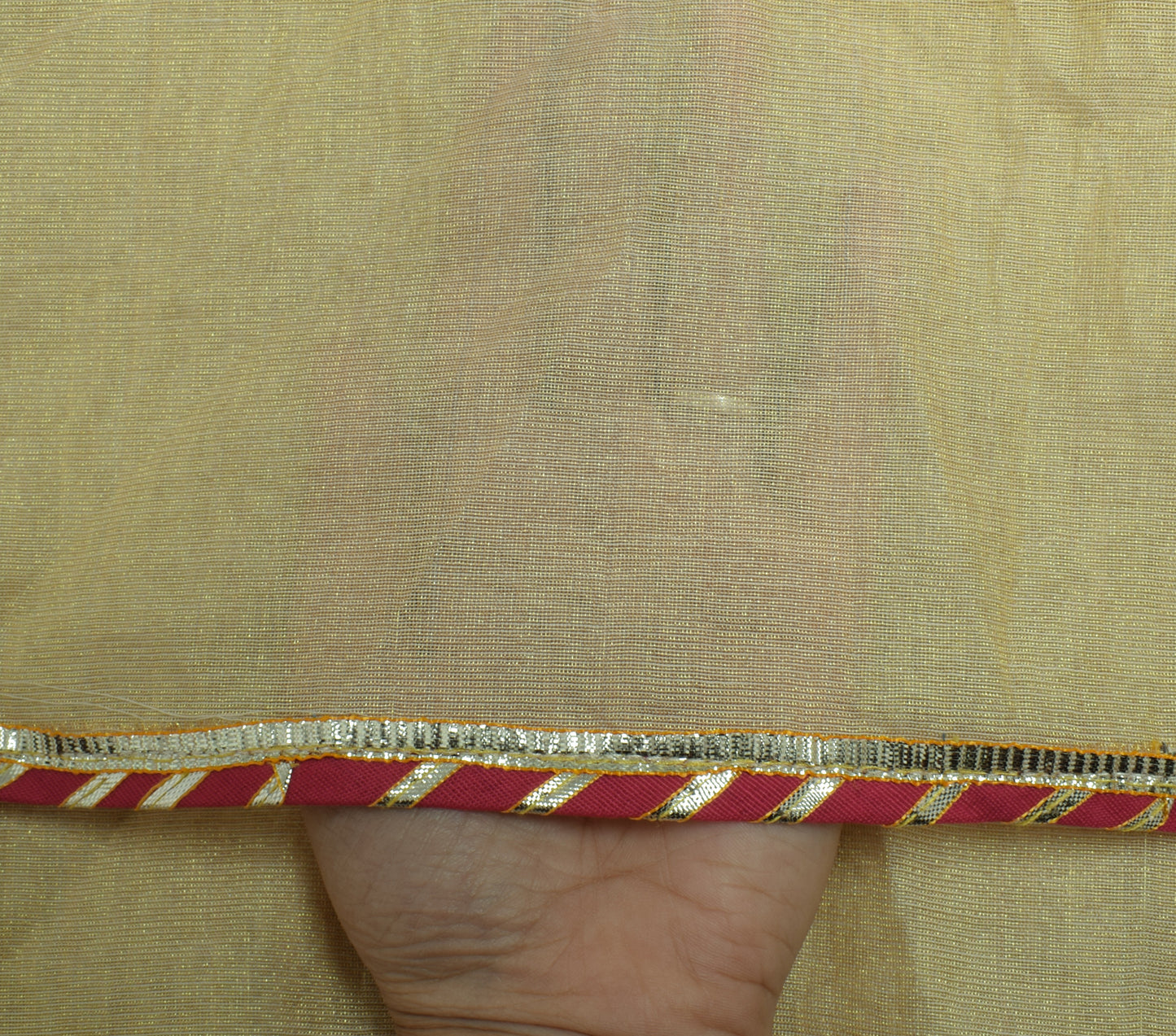 Sushila Vintage Cream Indian Dupatta Blend Tissue Silk Long Stole Scarves