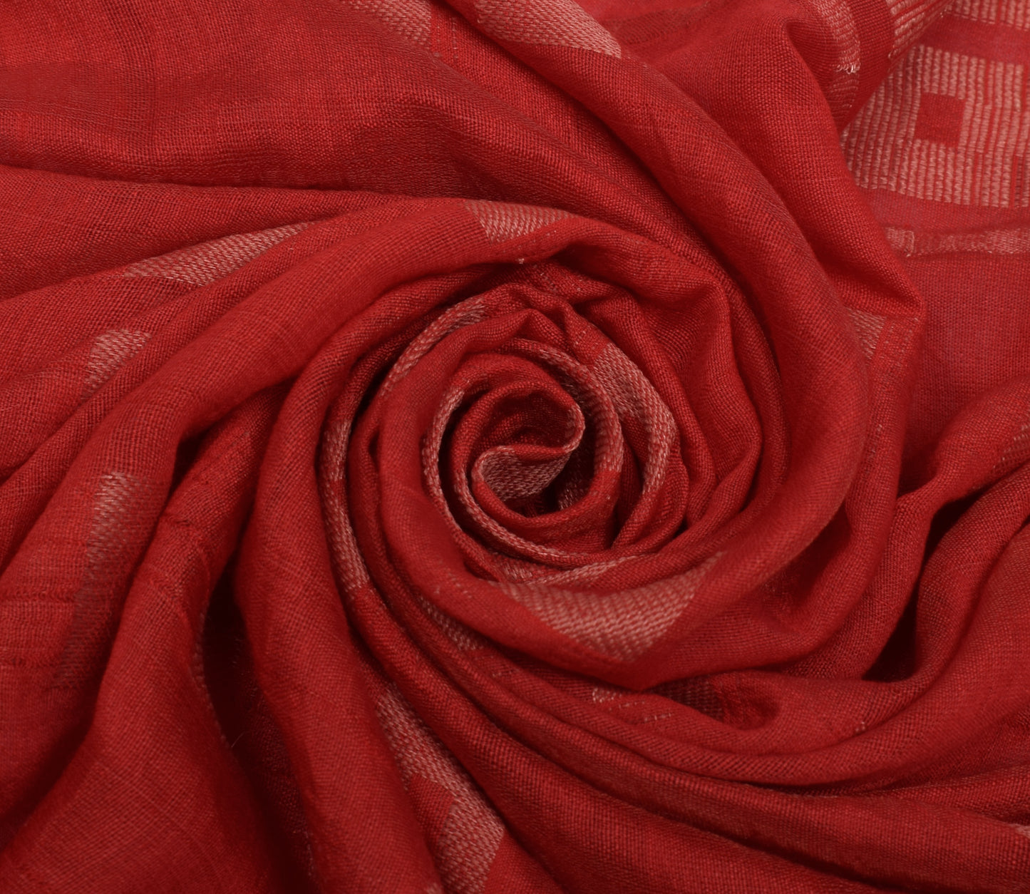 Sushila Vintage Red Indian Dupatta Blend Cotton Woven Long Stole Hijab Scarves