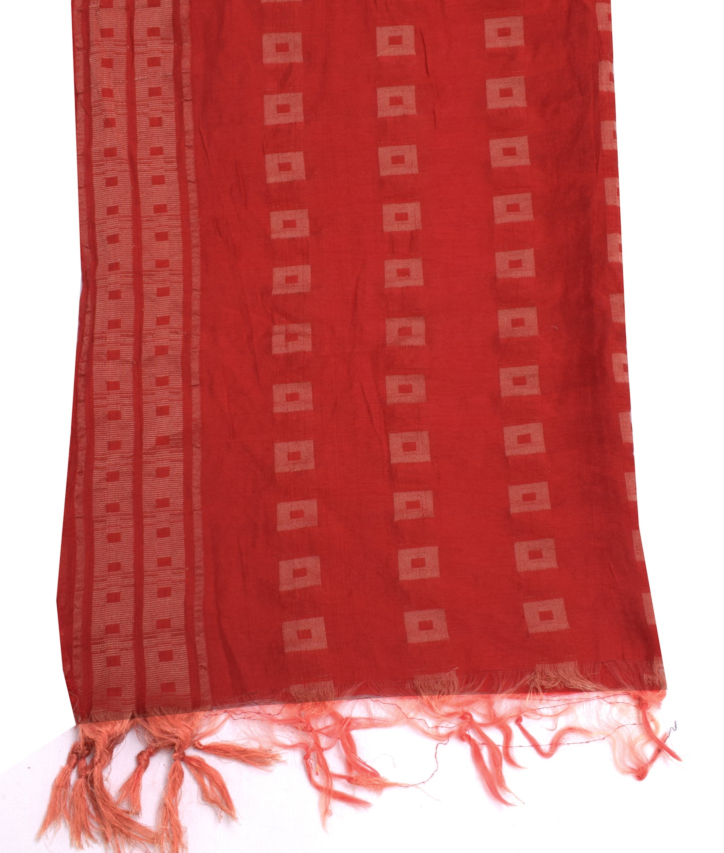 Sushila Vintage Red Indian Dupatta Blend Cotton Woven Long Stole Hijab Scarves