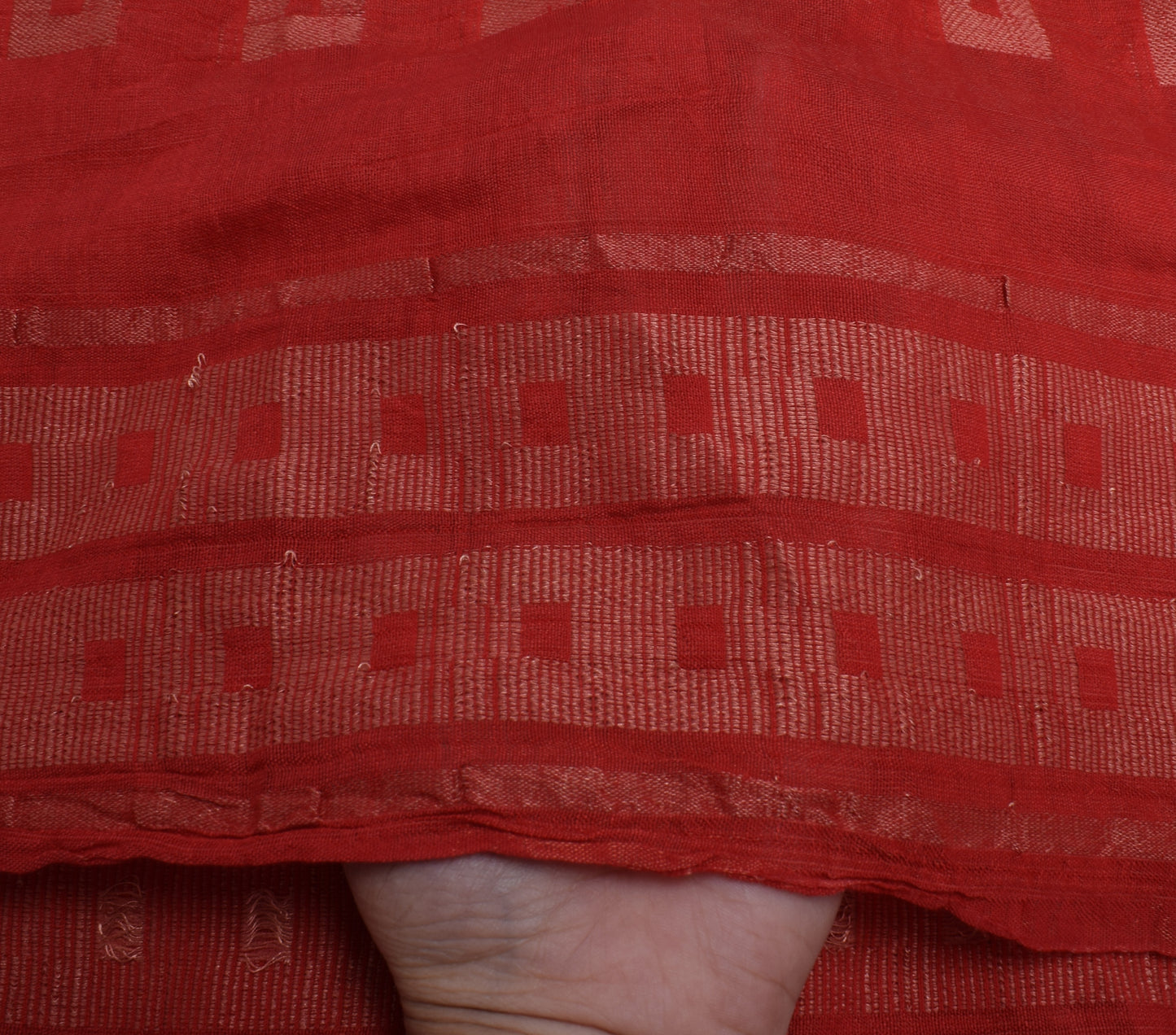 Sushila Vintage Red Indian Dupatta Blend Cotton Woven Long Stole Hijab Scarves