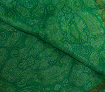 Sushila Vintage Green Indian Dupatta 100% Pure Cotton Printed Long Stole Hijab