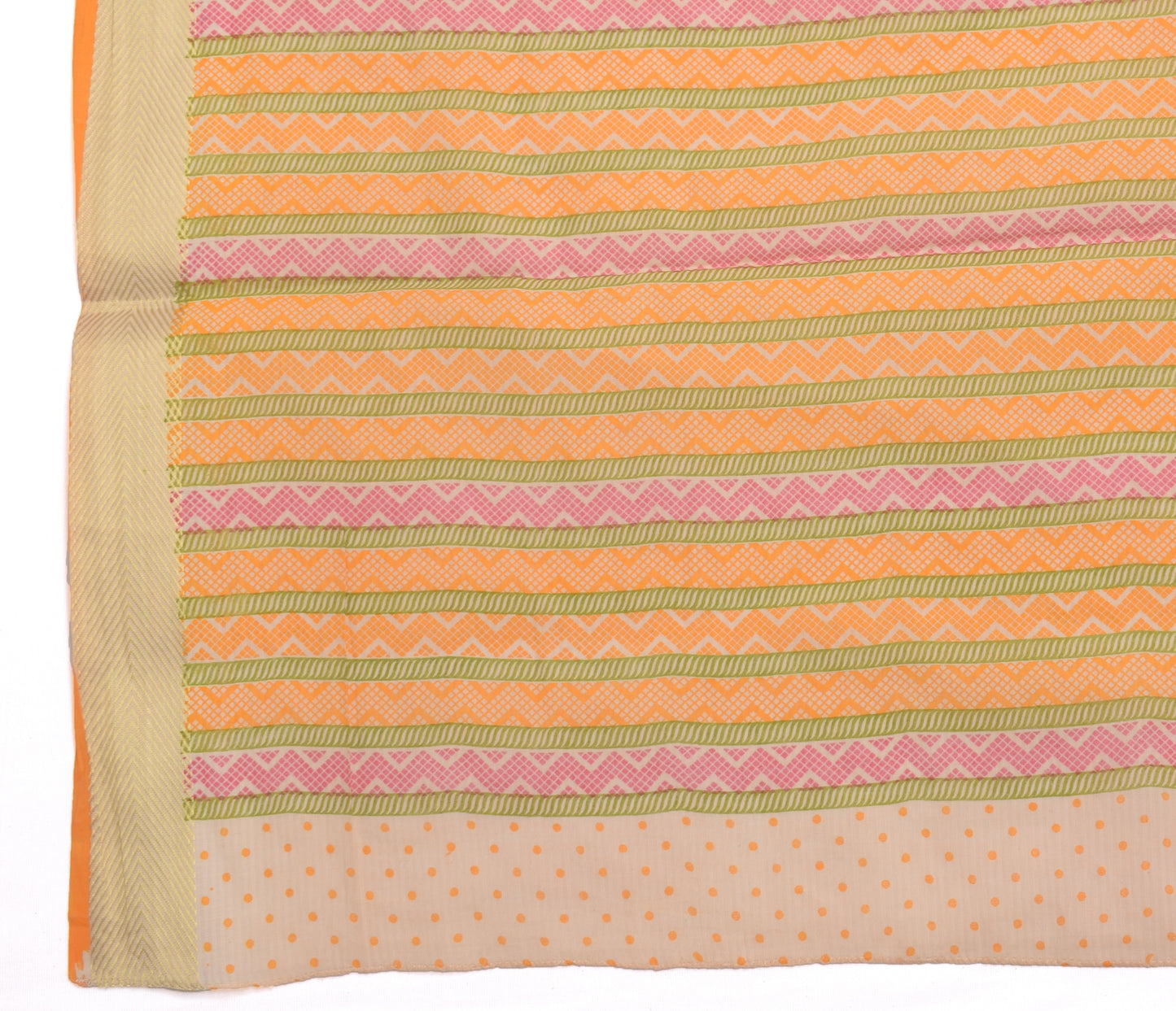 Sushila Vintage Light Orange Dupatta Blend Cotton Printed Long Stole Hijab