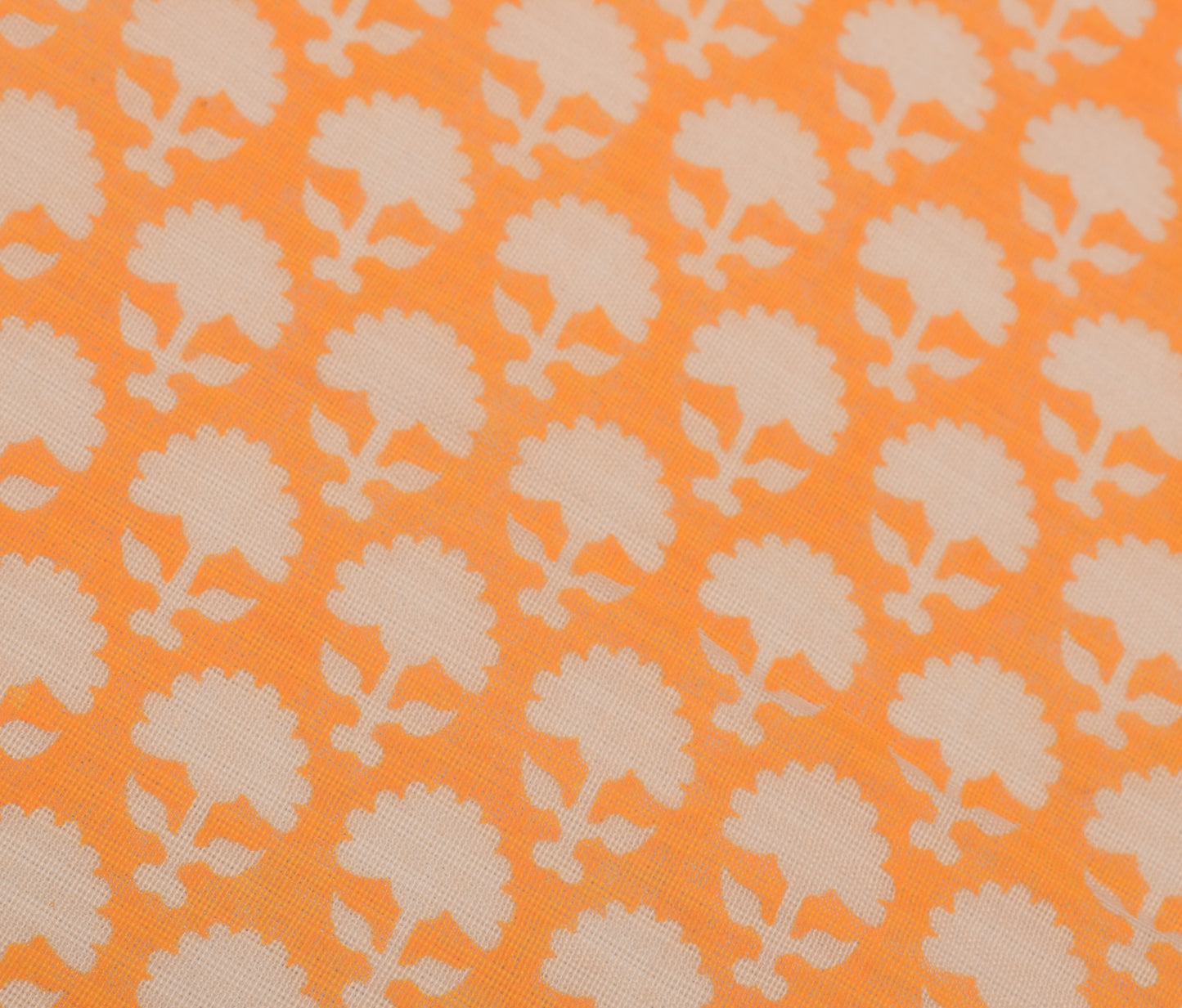 Sushila Vintage Light Orange Dupatta Blend Cotton Printed Long Stole Hijab