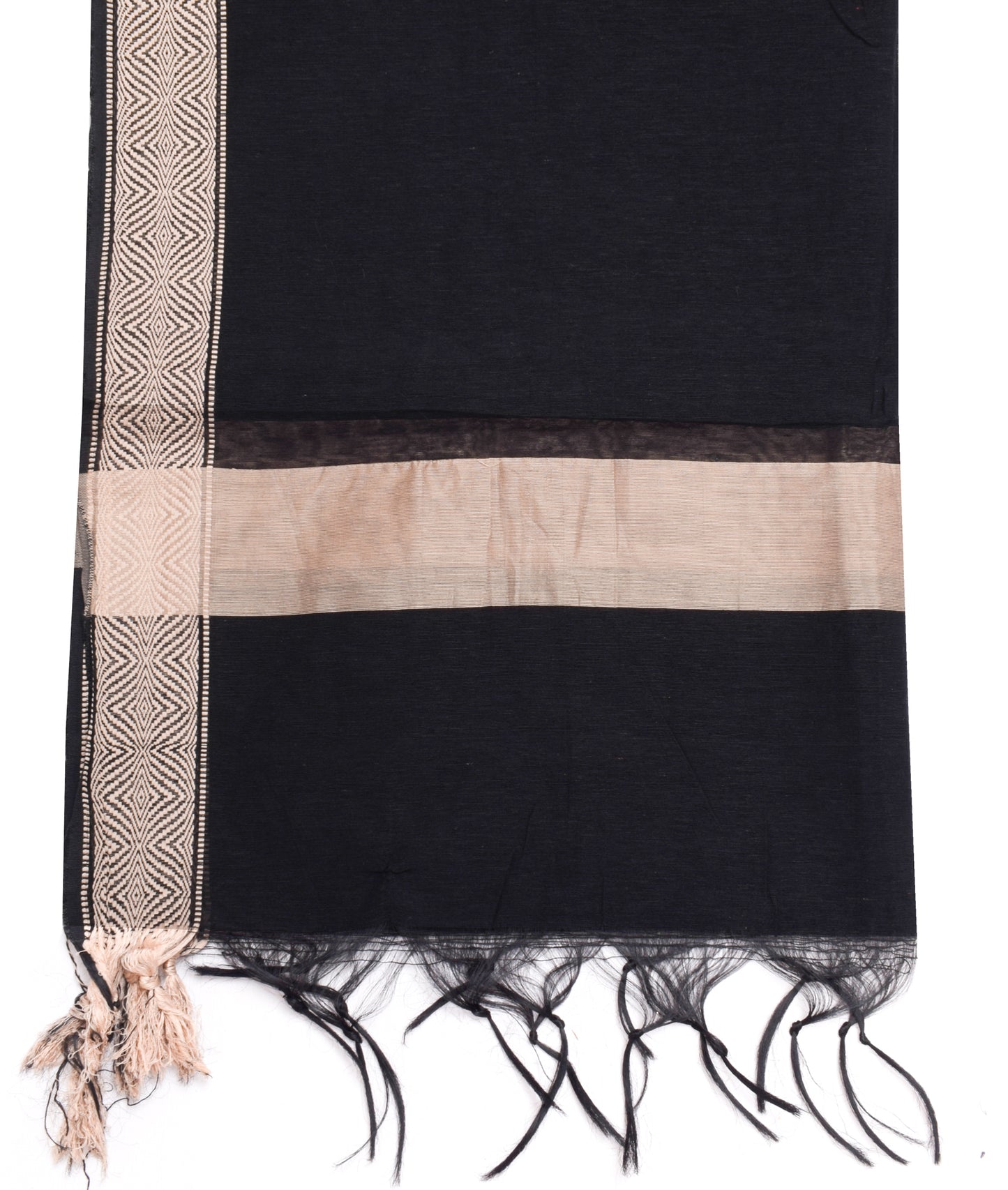 Sushila Vintage Indian Black Dupatta Blend Cotton Long Stole Wrap Scarves