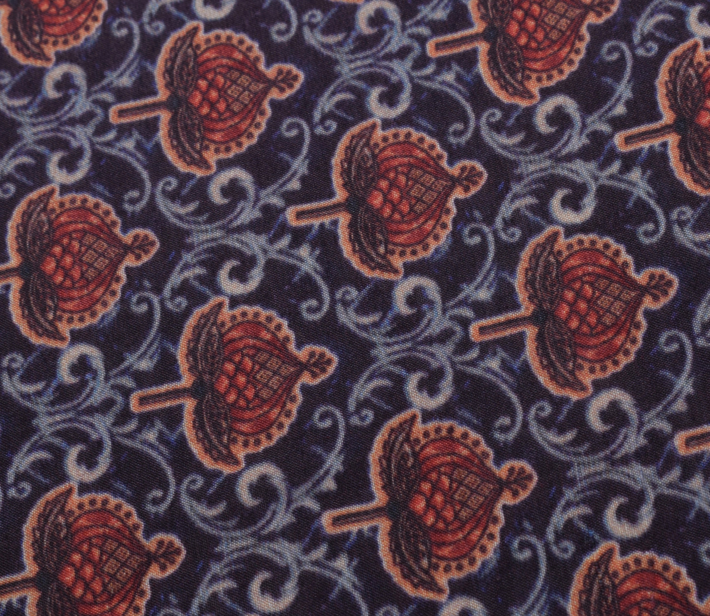 Sushila Vintage Dark Blue Indian Dupatta Blend Cotton Printed Long Stole Hijab