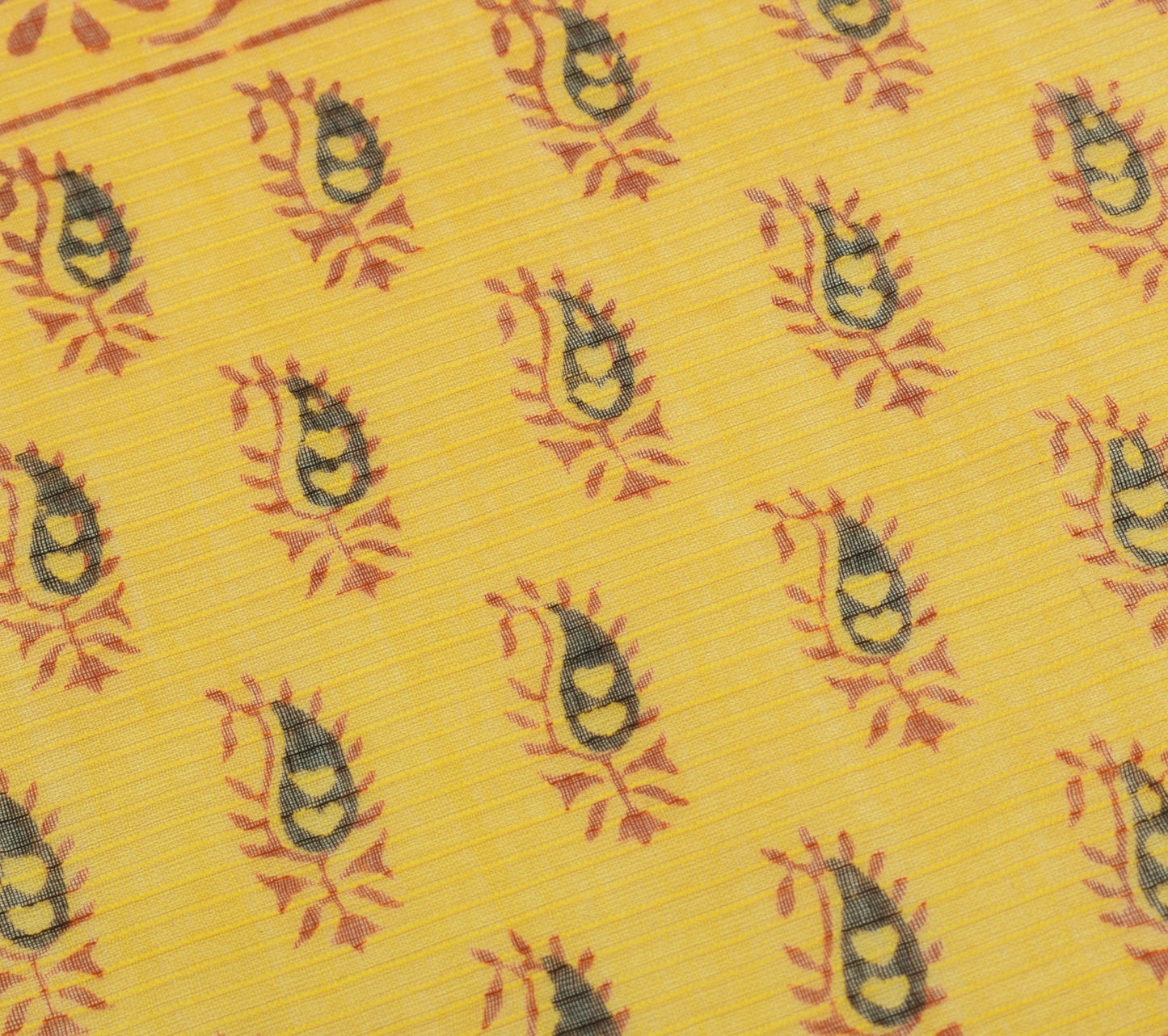 Sushila Vintage Mustard Indian Dupatta 100% Pure Cotton Printed Long Stole Hijab