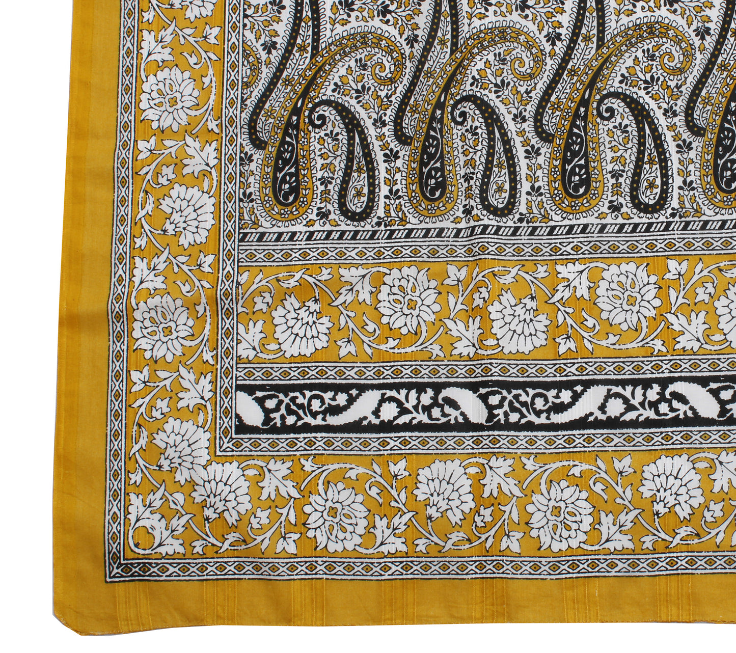 Sushila Vintage White Indian Dupatta Pure Cotton Printed Long Stole Veil Scarves