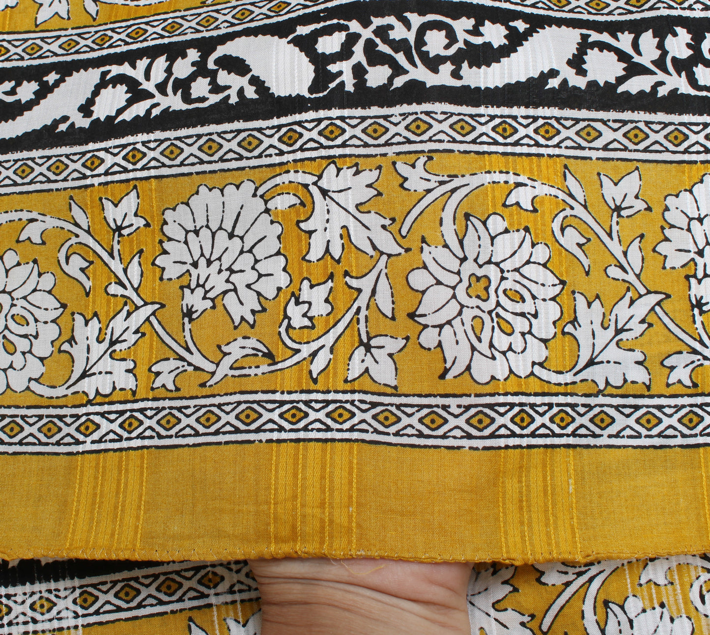 Sushila Vintage White Indian Dupatta Pure Cotton Printed Long Stole Veil Scarves