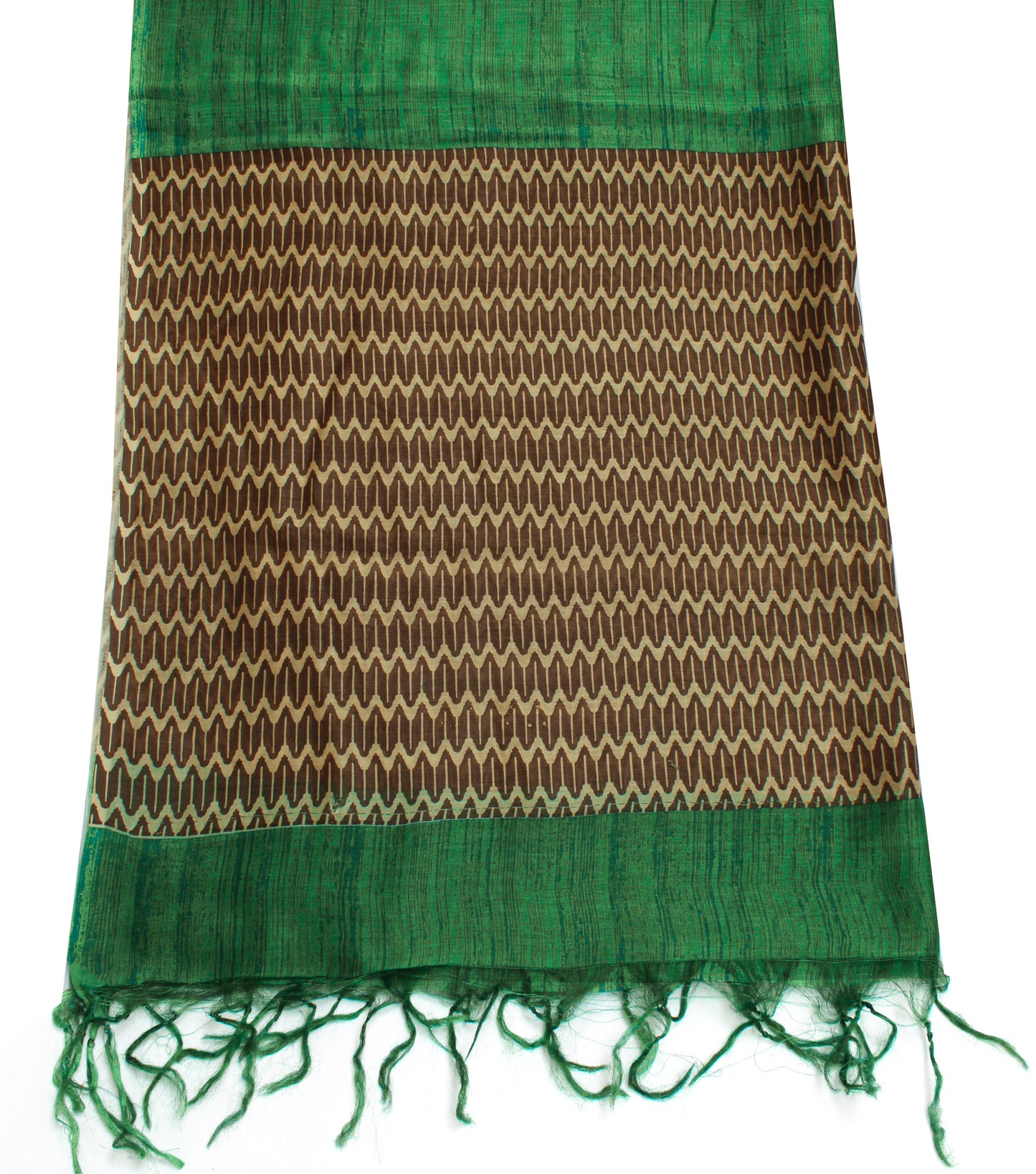 Sushila Vintage Green Indian Dupatta 100% Pure Silk Printed Long Stole Hijab