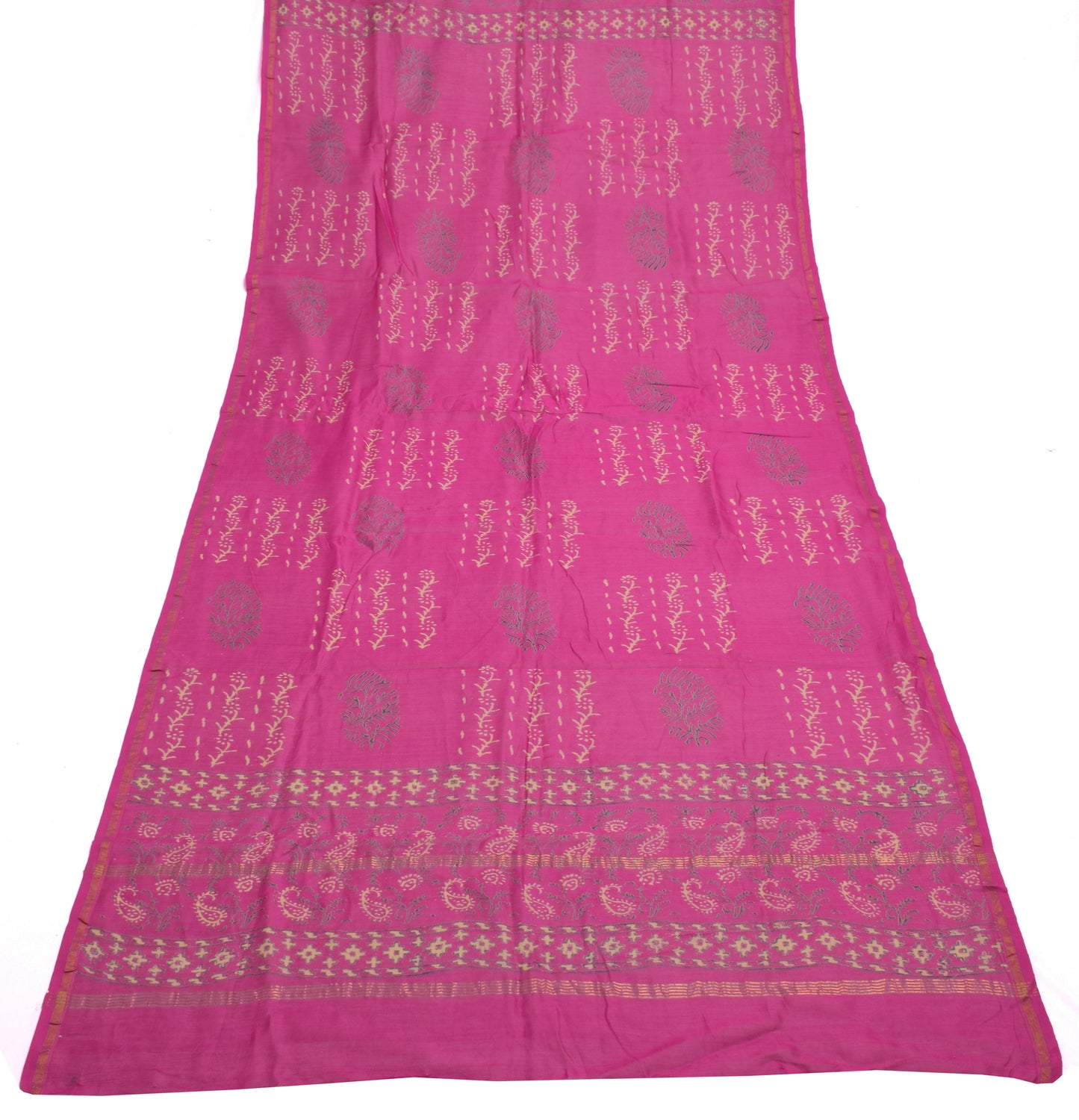 Sushila Vintage Indian Pink Dupatta 100% Pure Cotton Printed Long Stole Hijab