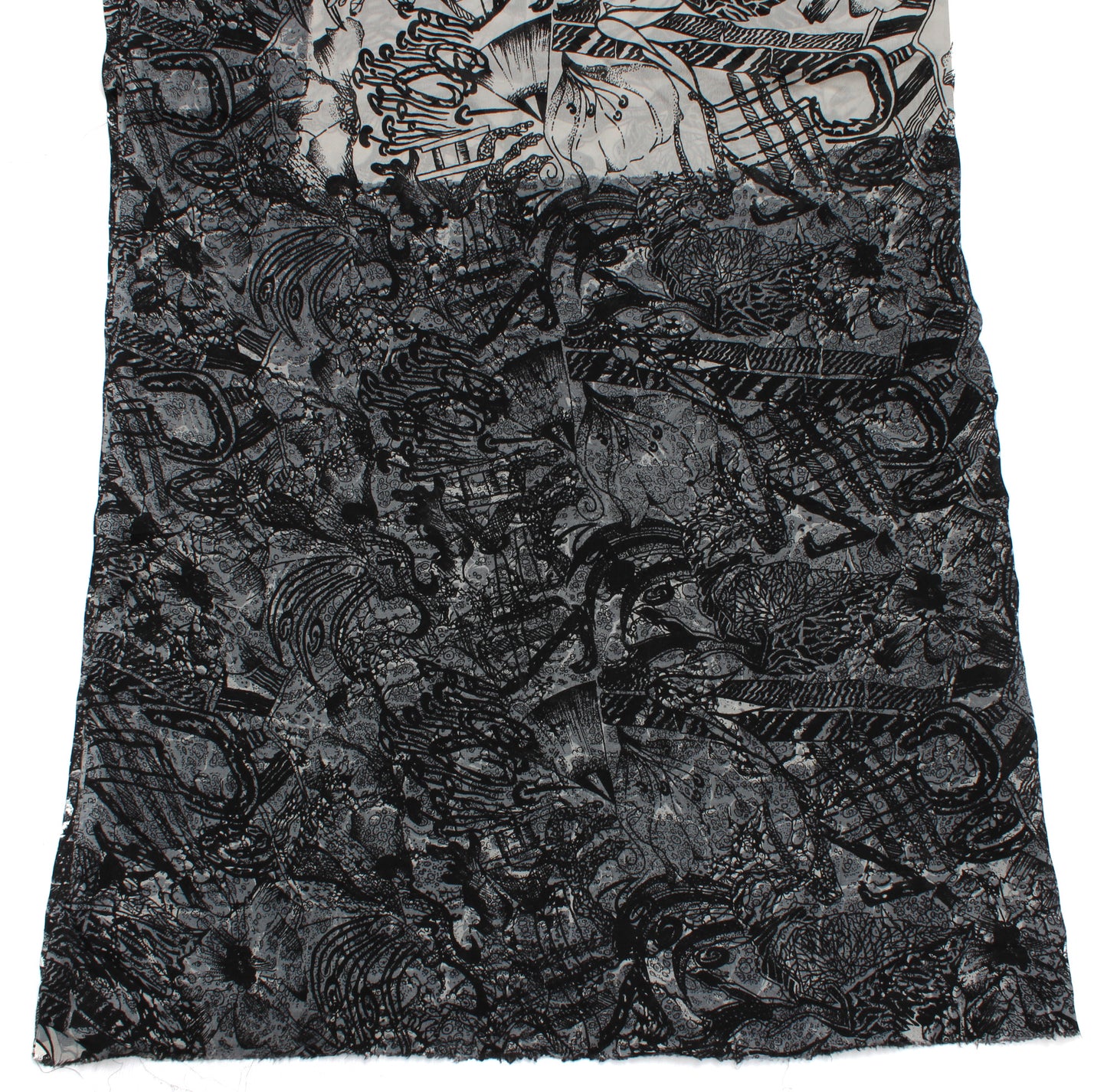 Sushila Vintage White Dupatta Pure Georgette Silk Printed Long Stole Veil