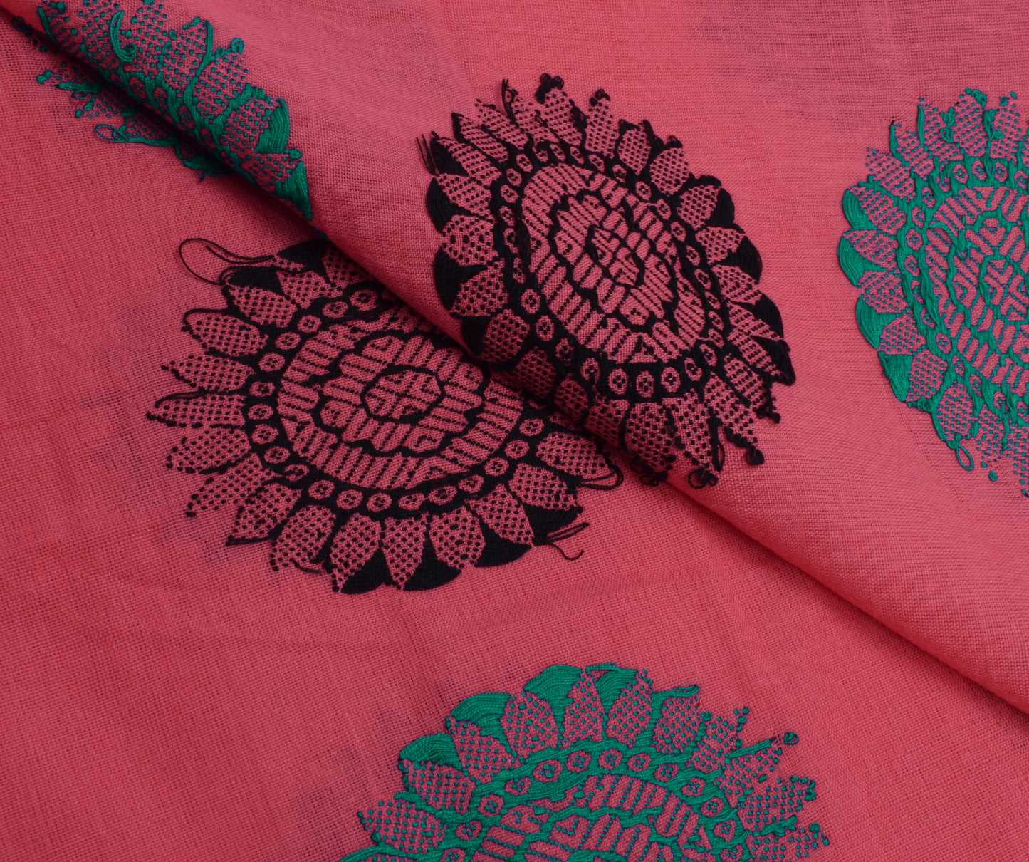Sushila Vintage Indian Dupatta 100% Pure Cotton Woven Long Stole Hijab Veil
