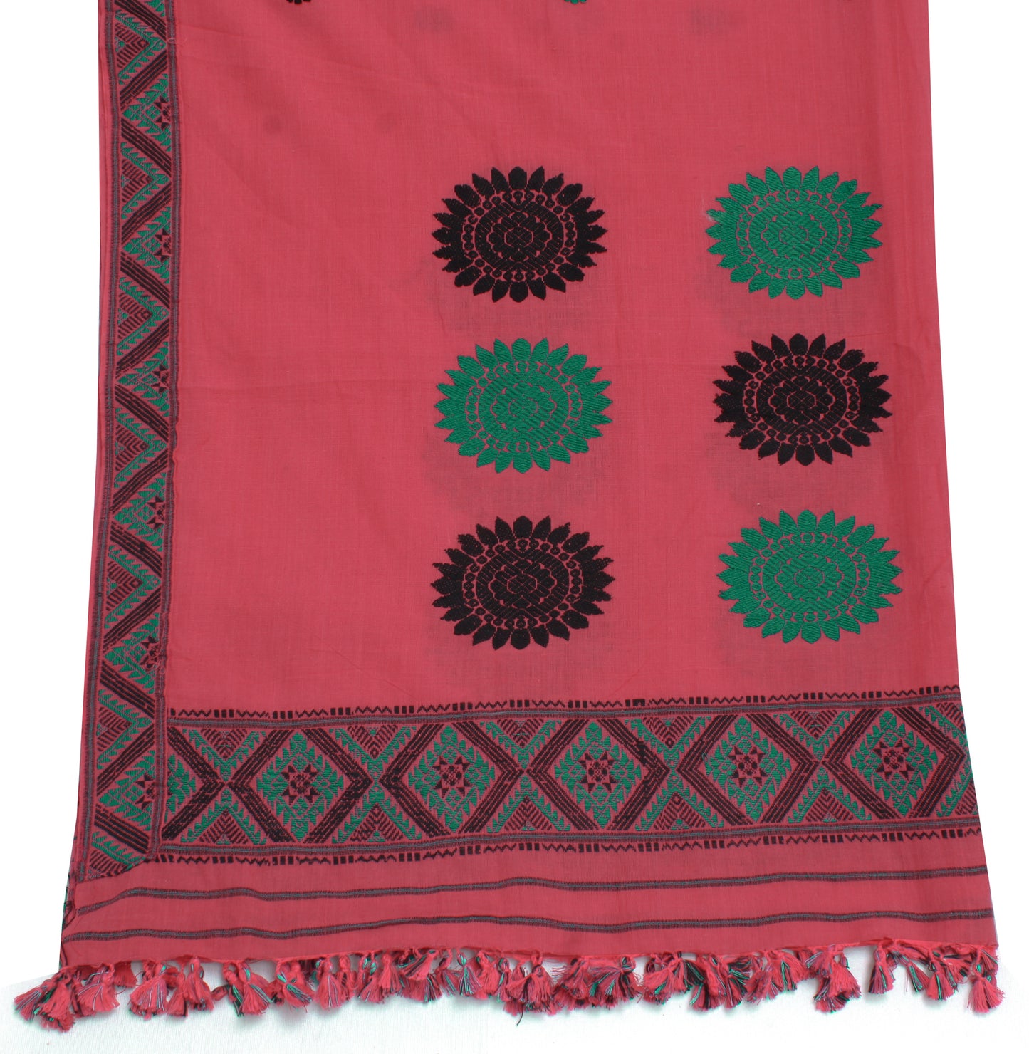 Sushila Vintage Indian Dupatta 100% Pure Cotton Woven Long Stole Hijab Veil