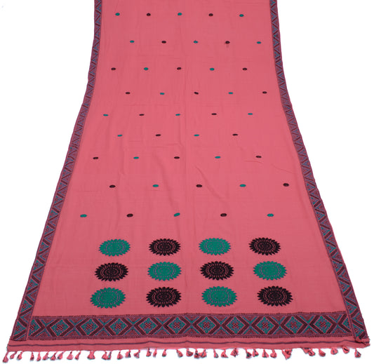 Sushila Vintage Indian Dupatta 100% Pure Cotton Woven Long Stole Hijab Veil