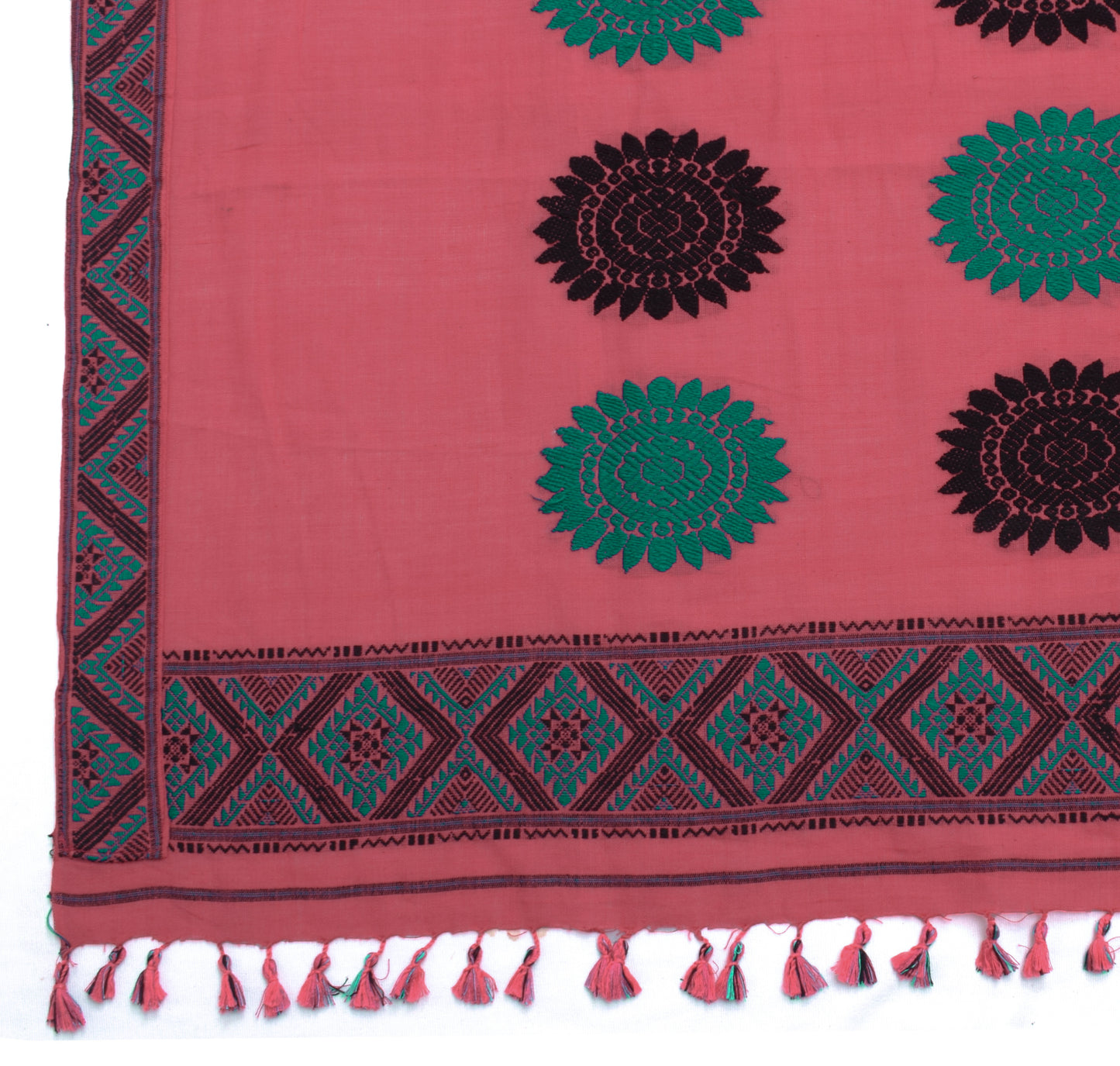Sushila Vintage Indian Dupatta 100% Pure Cotton Woven Long Stole Hijab Veil