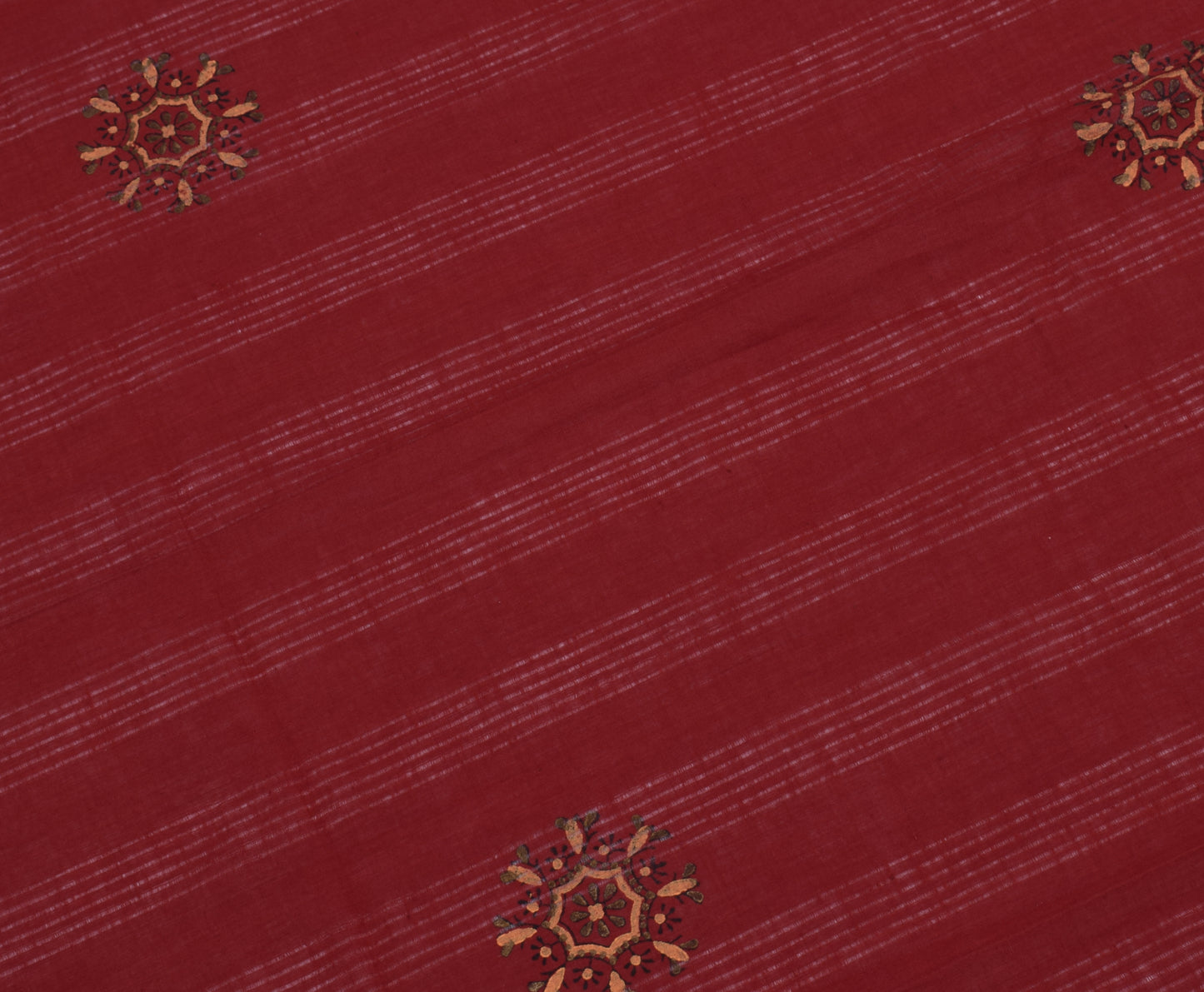 Sushila Vintage Maroon Indian Dupatta 100% Pure Cotton Printed Long Stole Veil