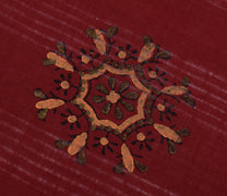 Sushila Vintage Maroon Indian Dupatta 100% Pure Cotton Printed Long Stole Veil