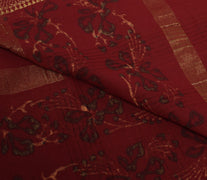 Sushila Vintage Maroon Indian Dupatta 100% Pure Cotton Printed Long Stole Veil