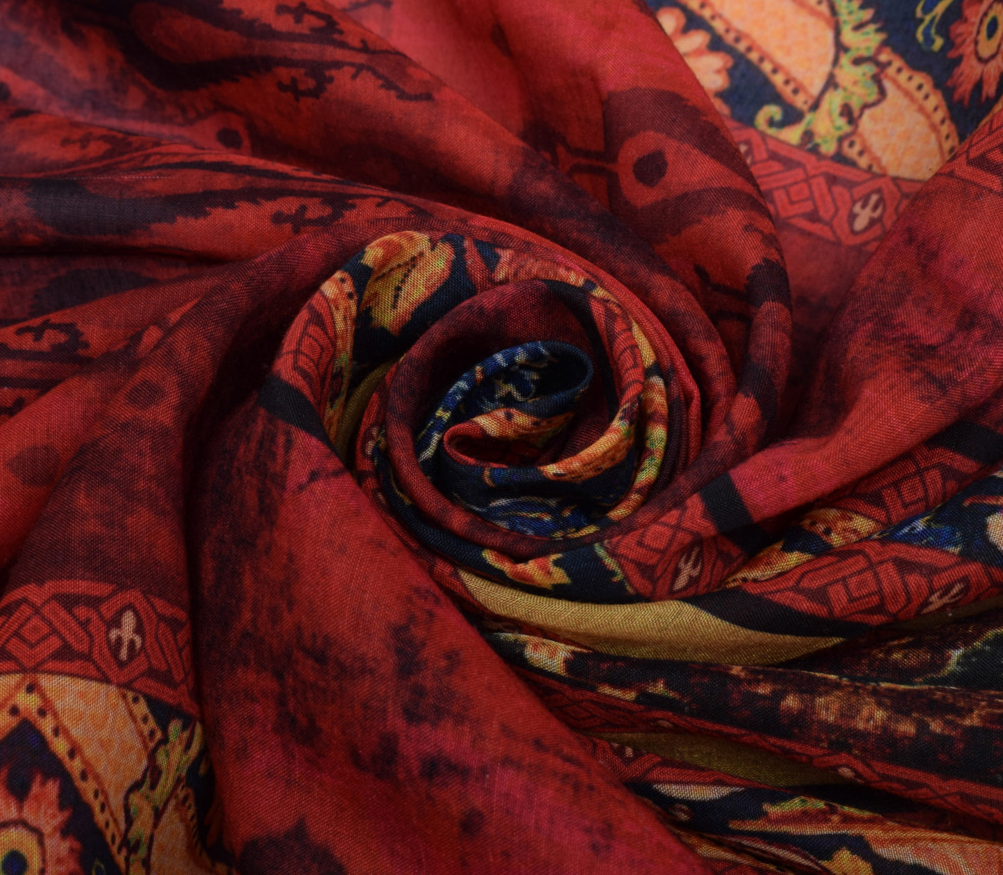 Sushila Vintage Indian Dupatta Blend Cotton Printed Long Stole Veil Scarves
