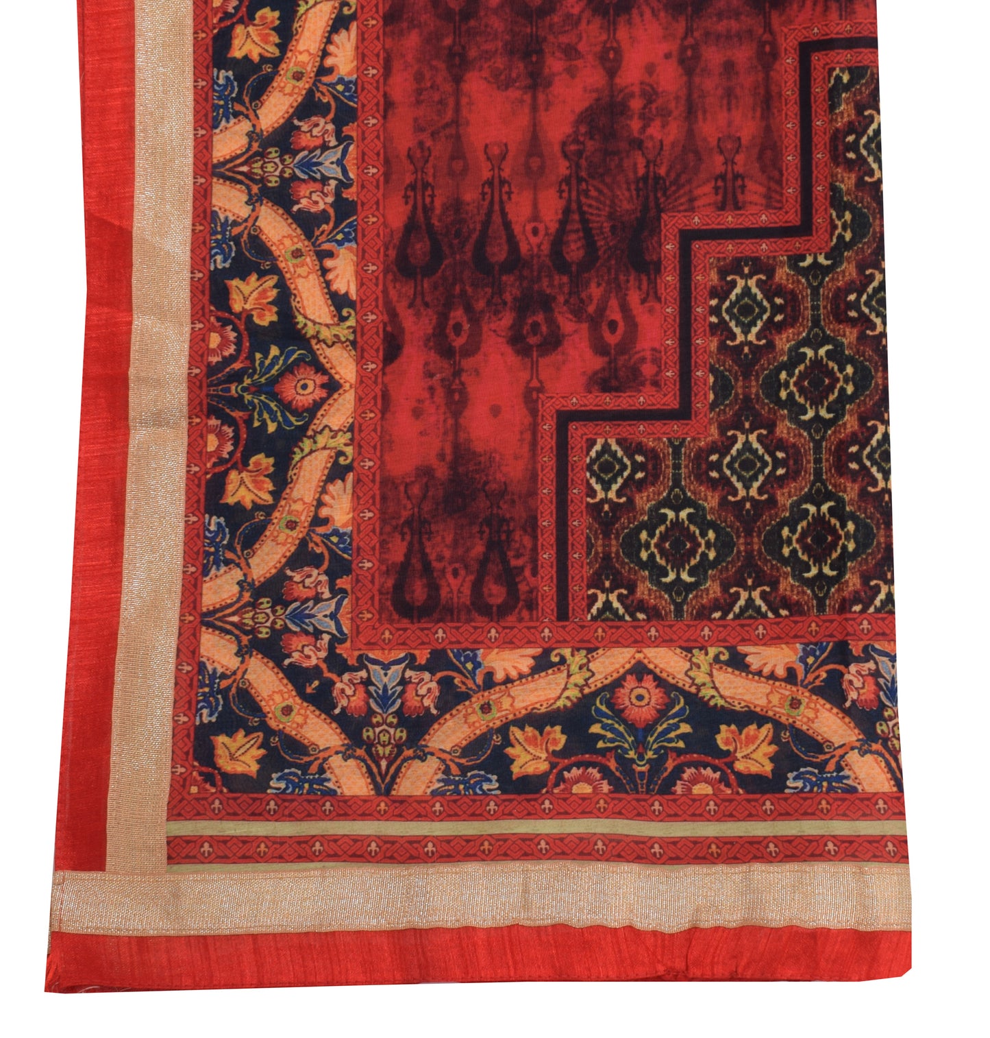 Sushila Vintage Indian Dupatta Blend Cotton Printed Long Stole Veil Scarves