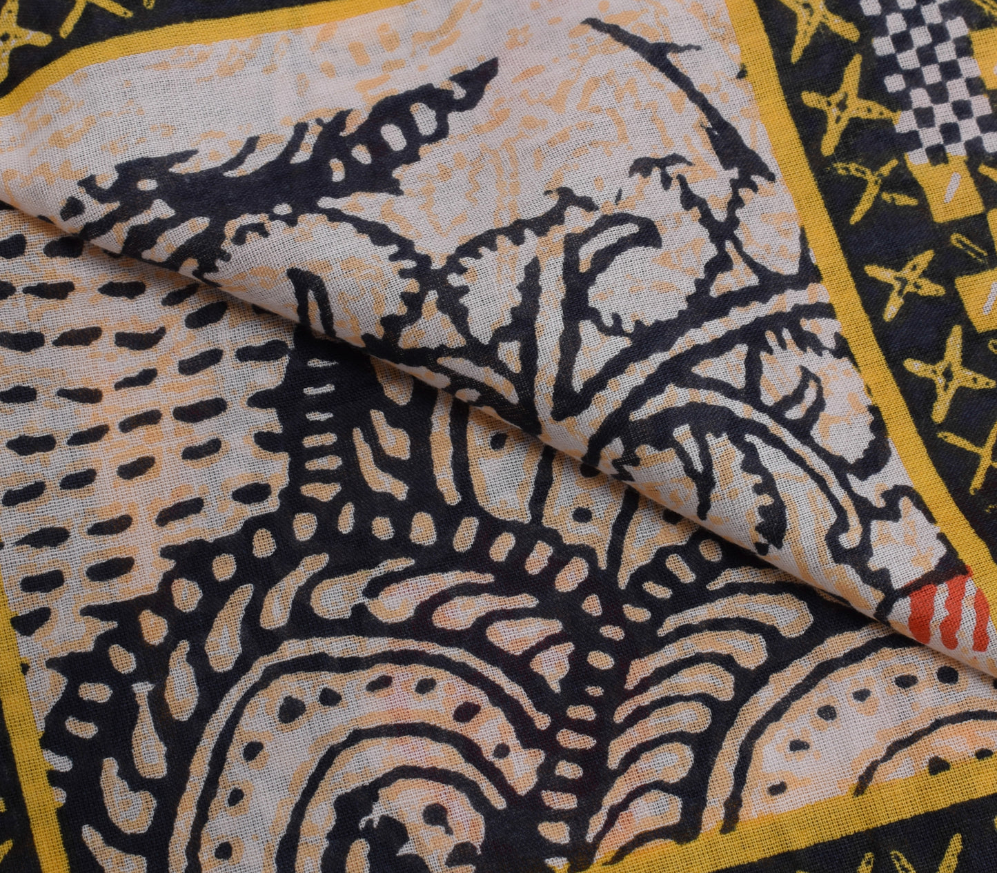 Sushila Vintage Cream Dupatta 100% Pure Cotton Peacock Printed Long Stole Veil