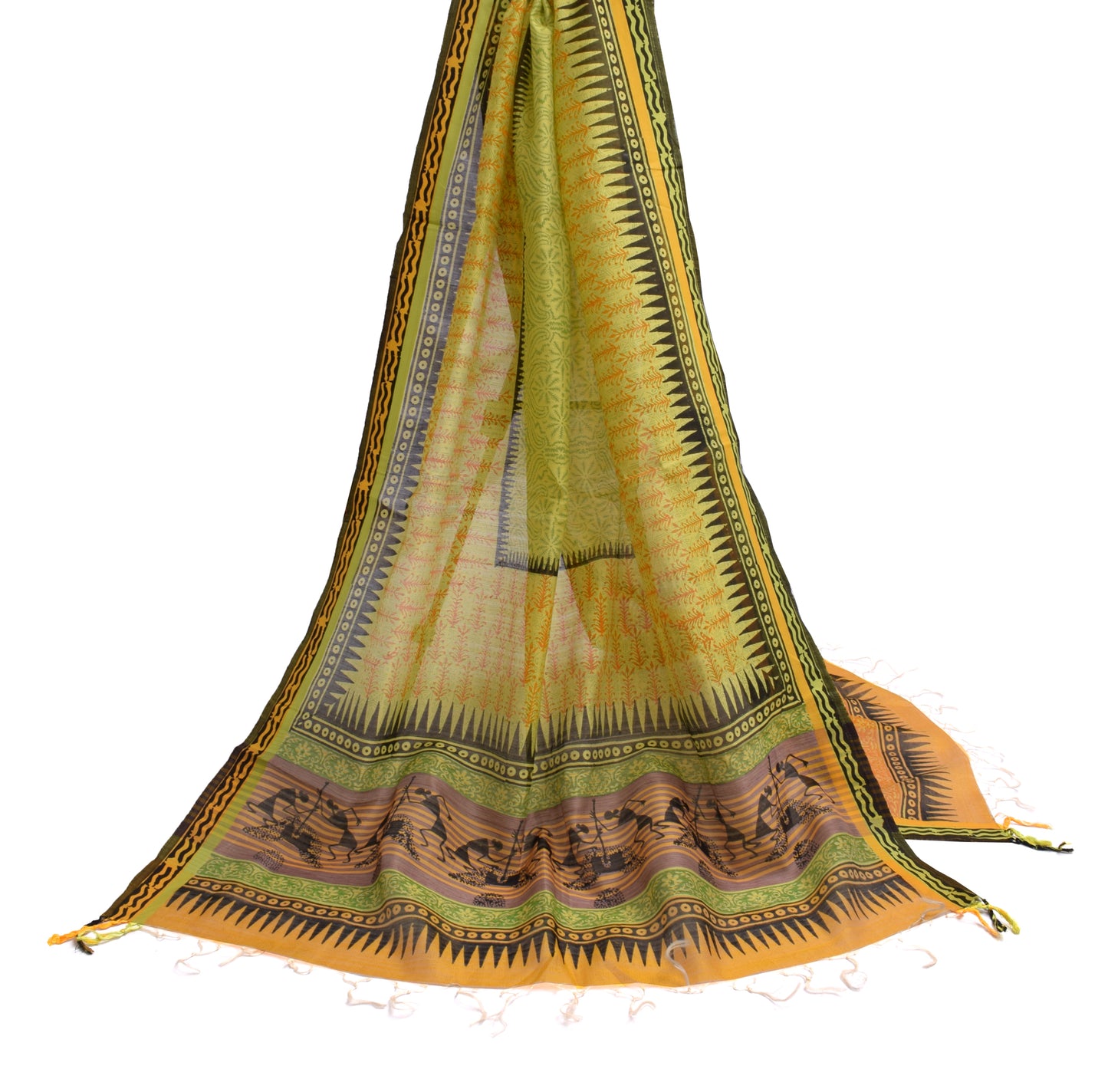 Sushila Vintage Indian Dupatta 100% Pure Cotton Printed Long Stole Hijab