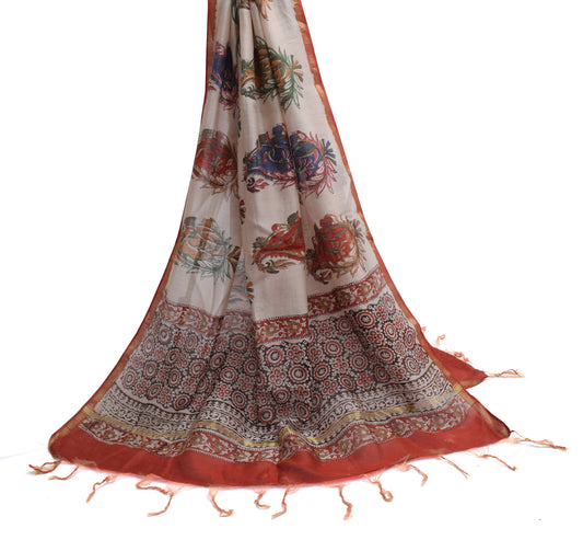 Sushila Vintage Indian Dupatta 100% Pure Cotton Printed Long Stole Veil Hijab