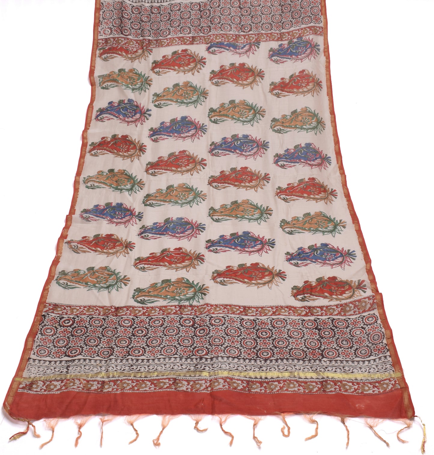 Sushila Vintage Indian Dupatta 100% Pure Cotton Printed Long Stole Veil Hijab
