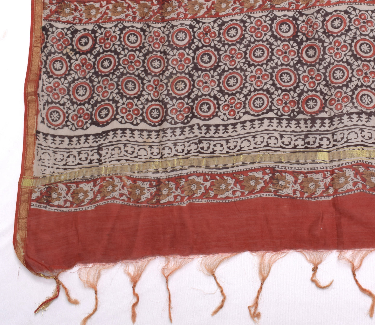 Sushila Vintage Indian Dupatta 100% Pure Cotton Printed Long Stole Veil Hijab