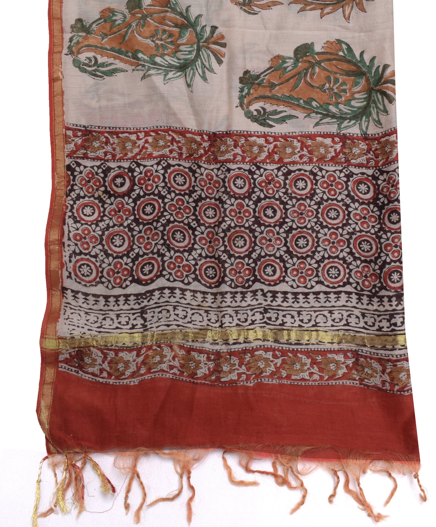 Sushila Vintage Indian Dupatta 100% Pure Cotton Printed Long Stole Veil Hijab