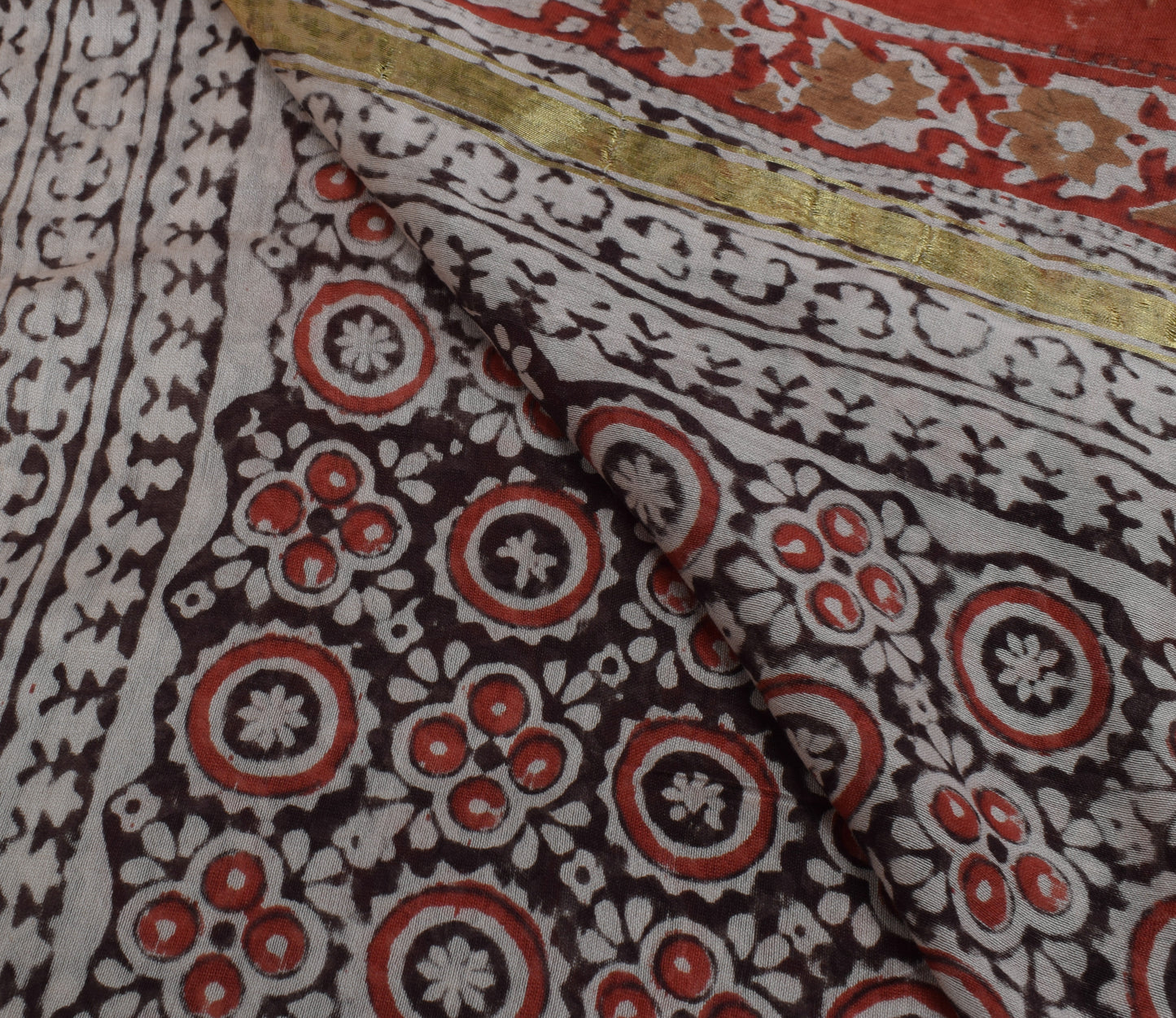 Sushila Vintage Indian Dupatta 100% Pure Cotton Printed Long Stole Veil Hijab