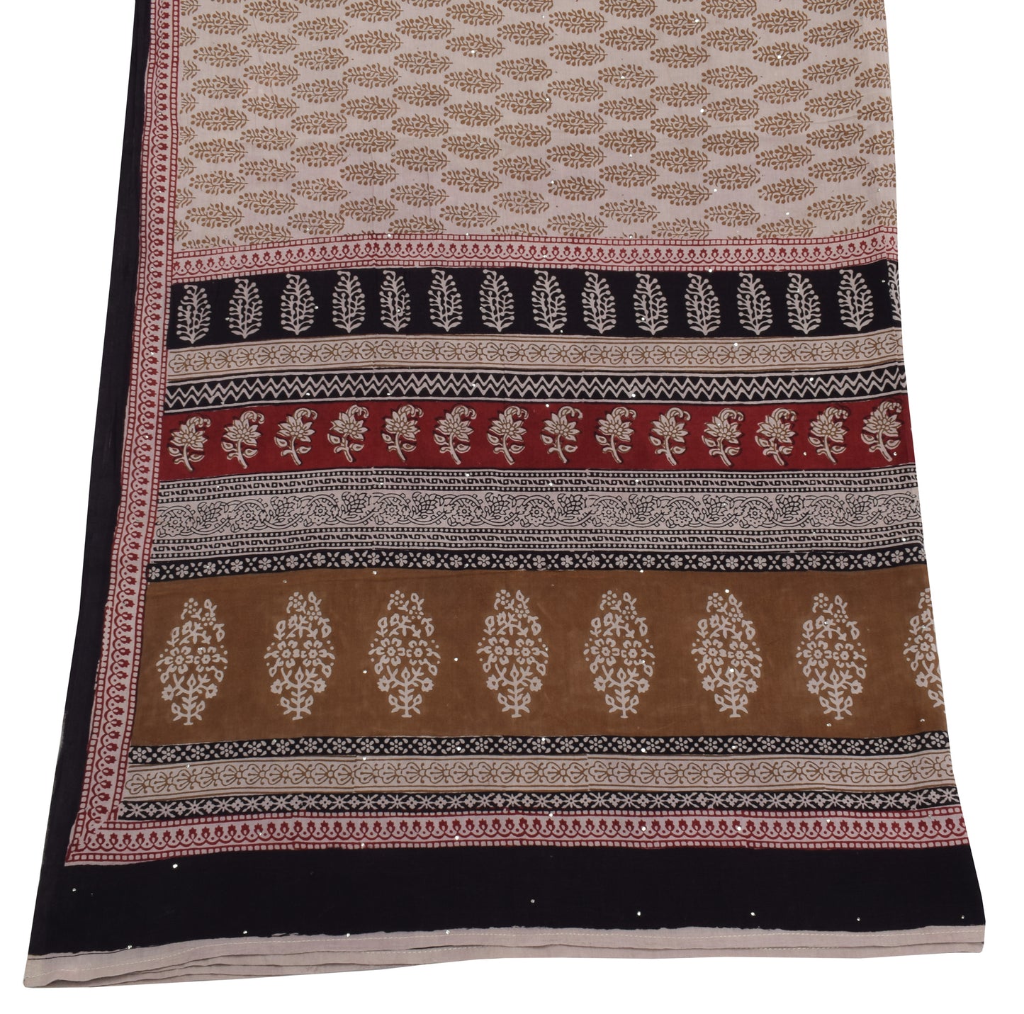 Sushila Vintage Indian Dupatta 100% Pure Cotton Printed Long Stole Veil Hijab