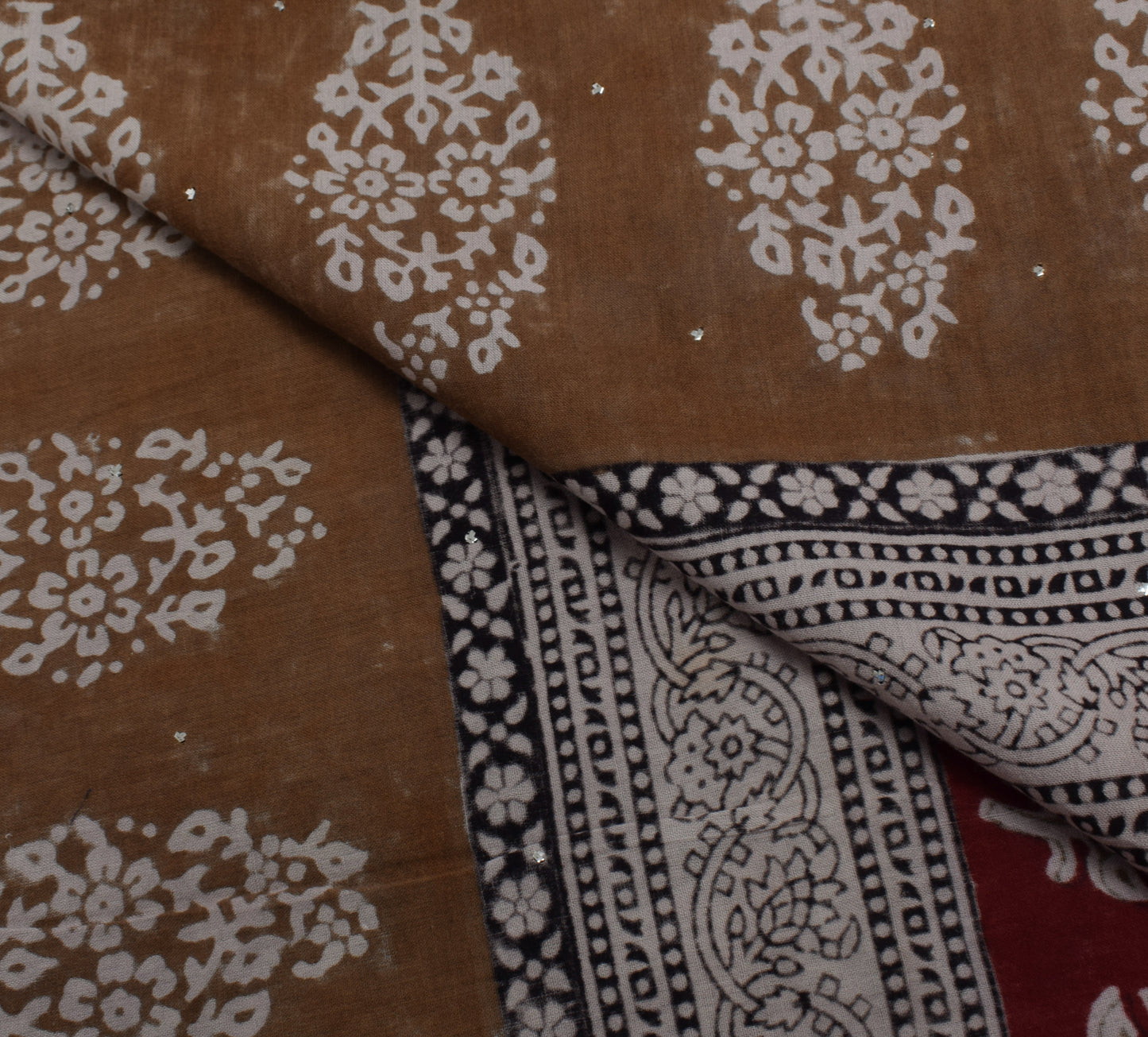 Sushila Vintage Indian Dupatta 100% Pure Cotton Printed Long Stole Veil Hijab