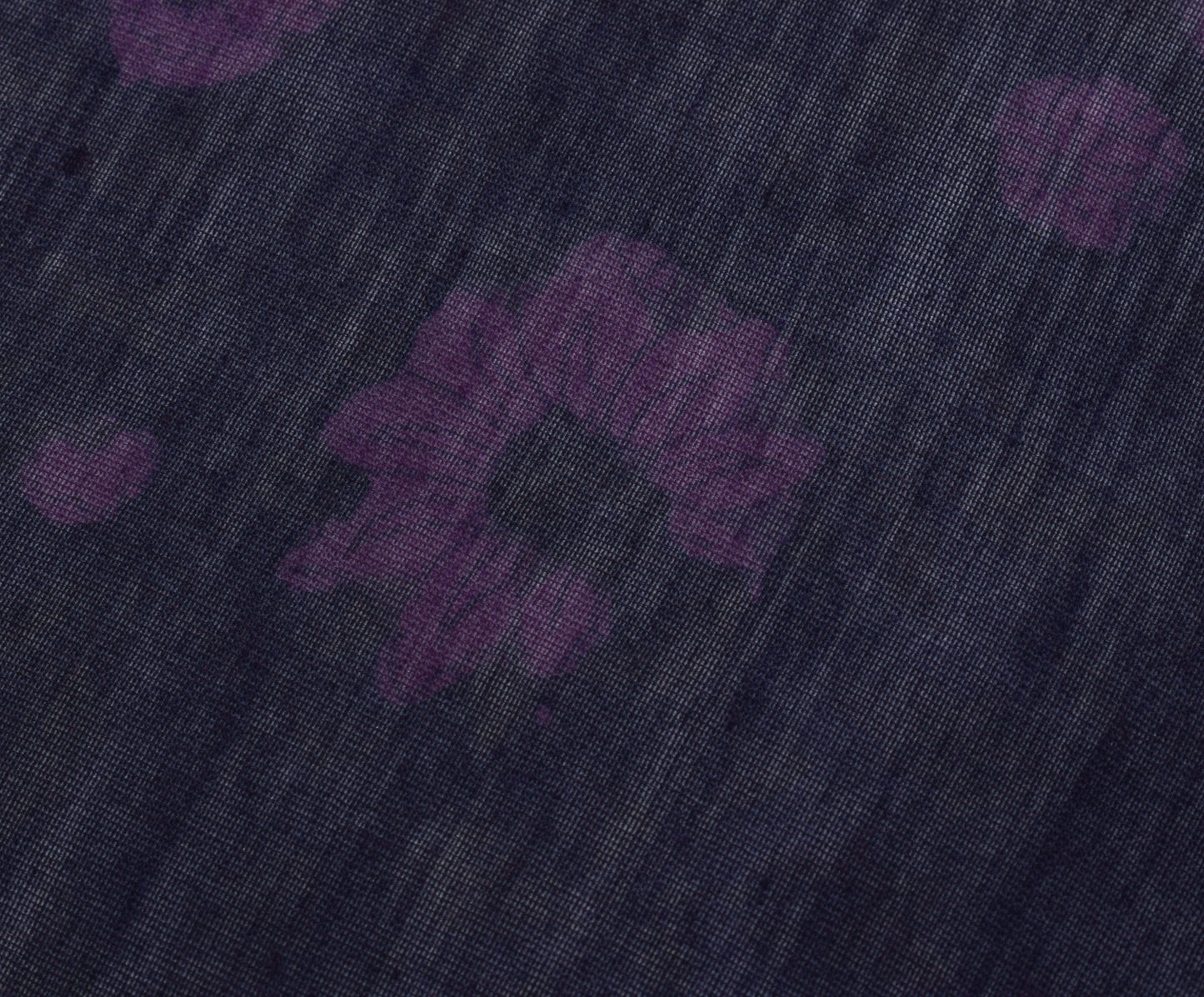 Sushila Vintage Purple Dupatta Pure Silk Printed Floral Long Stole Veil Hijab