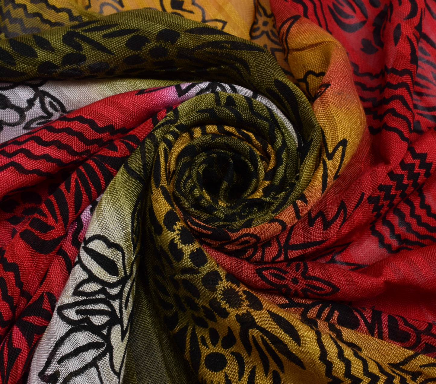 Sushila Vintage Indian Dupatta Pure Cotton Printed Floral Long Stole Veil Hijab