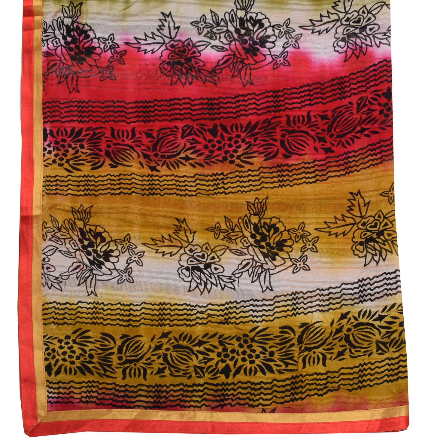 Sushila Vintage Indian Dupatta Pure Cotton Printed Floral Long Stole Veil Hijab