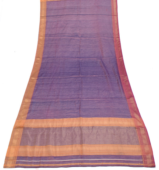 Sushila Vintage Purple Indian Dupatta Pure Tissue Woven Long Stole Veil Scarves