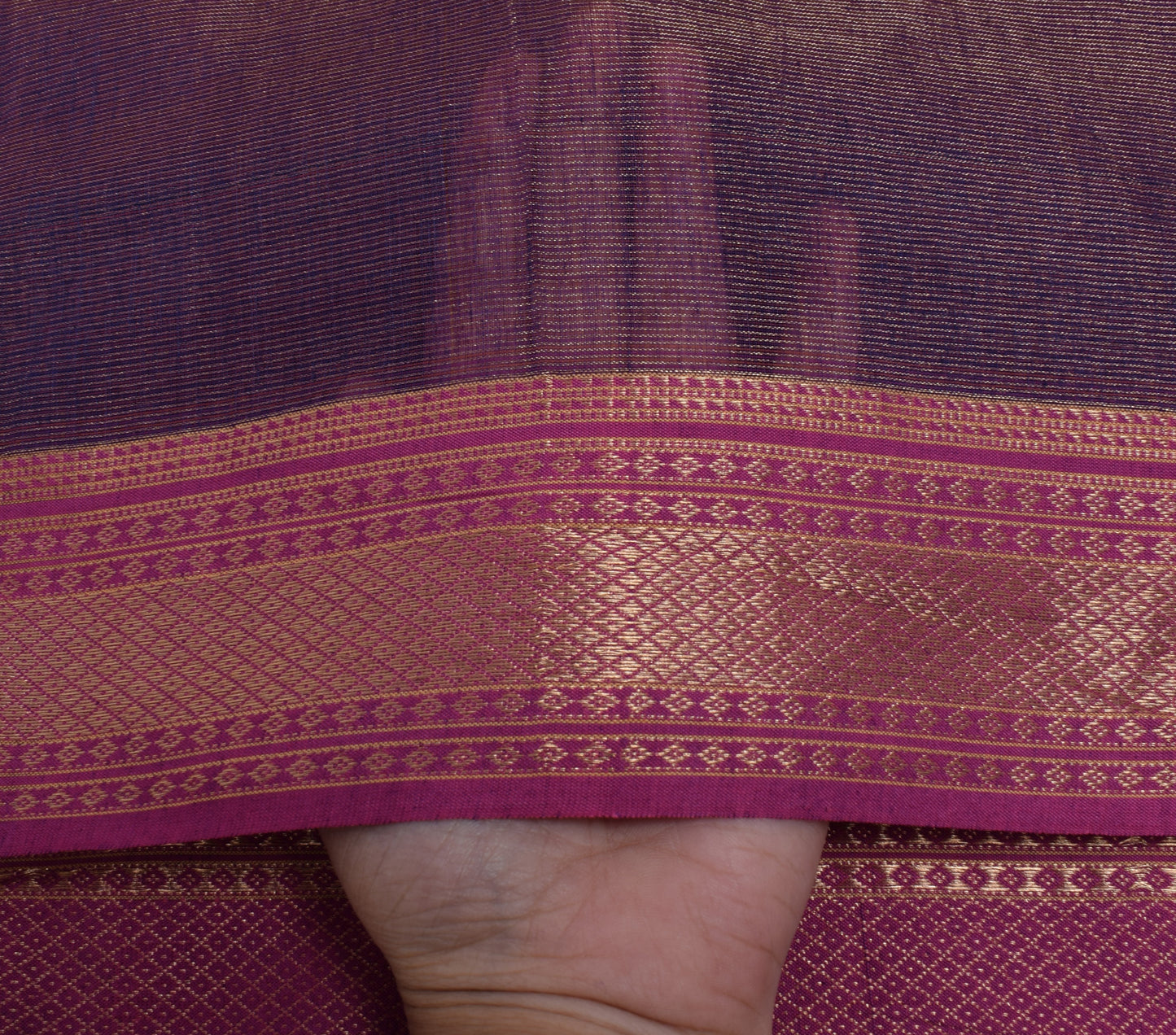 Sushila Vintage Purple Indian Dupatta Pure Tissue Woven Long Stole Veil Scarves