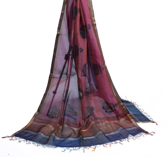 Sushila Vintage Multi-Color Indian Dupatta Pure Silk Printed Long Stole Hijab
