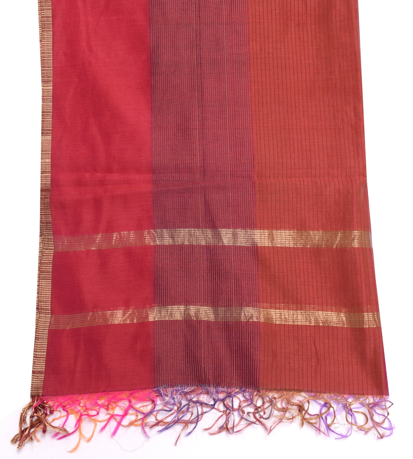 Sushila Vintage Indian Dupatta 100% Pure Silk Zari Woven Long Stole Veil Hijab