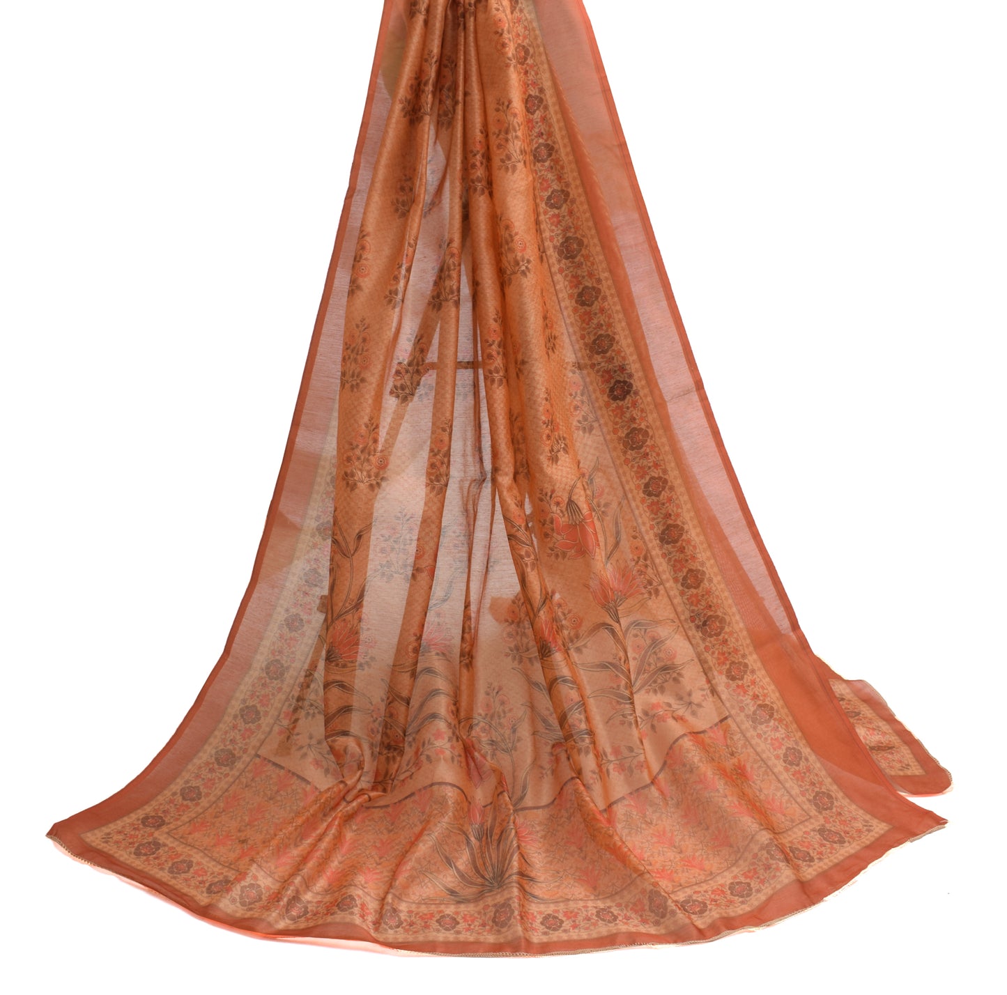 Sushila Vintage Indian Dupatta Blend Silk Printed Long Stole Wrap Scarves