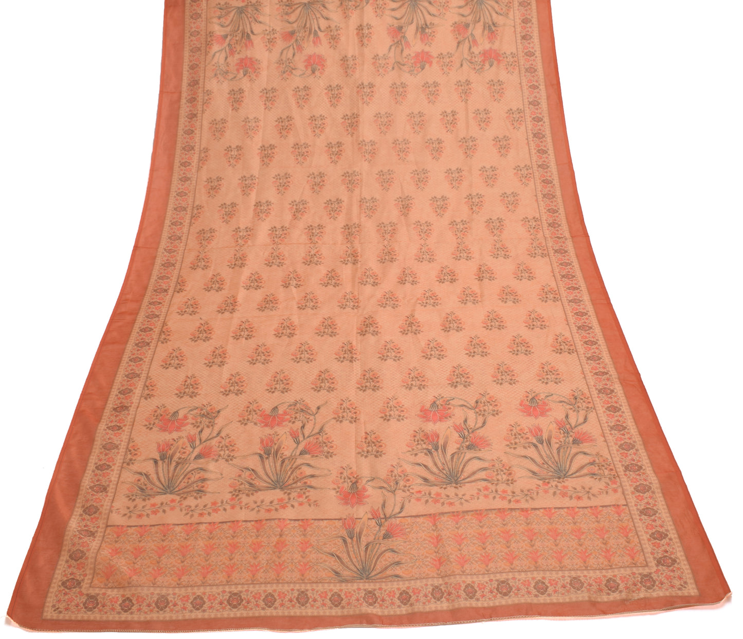 Sushila Vintage Indian Dupatta Blend Silk Printed Long Stole Wrap Scarves