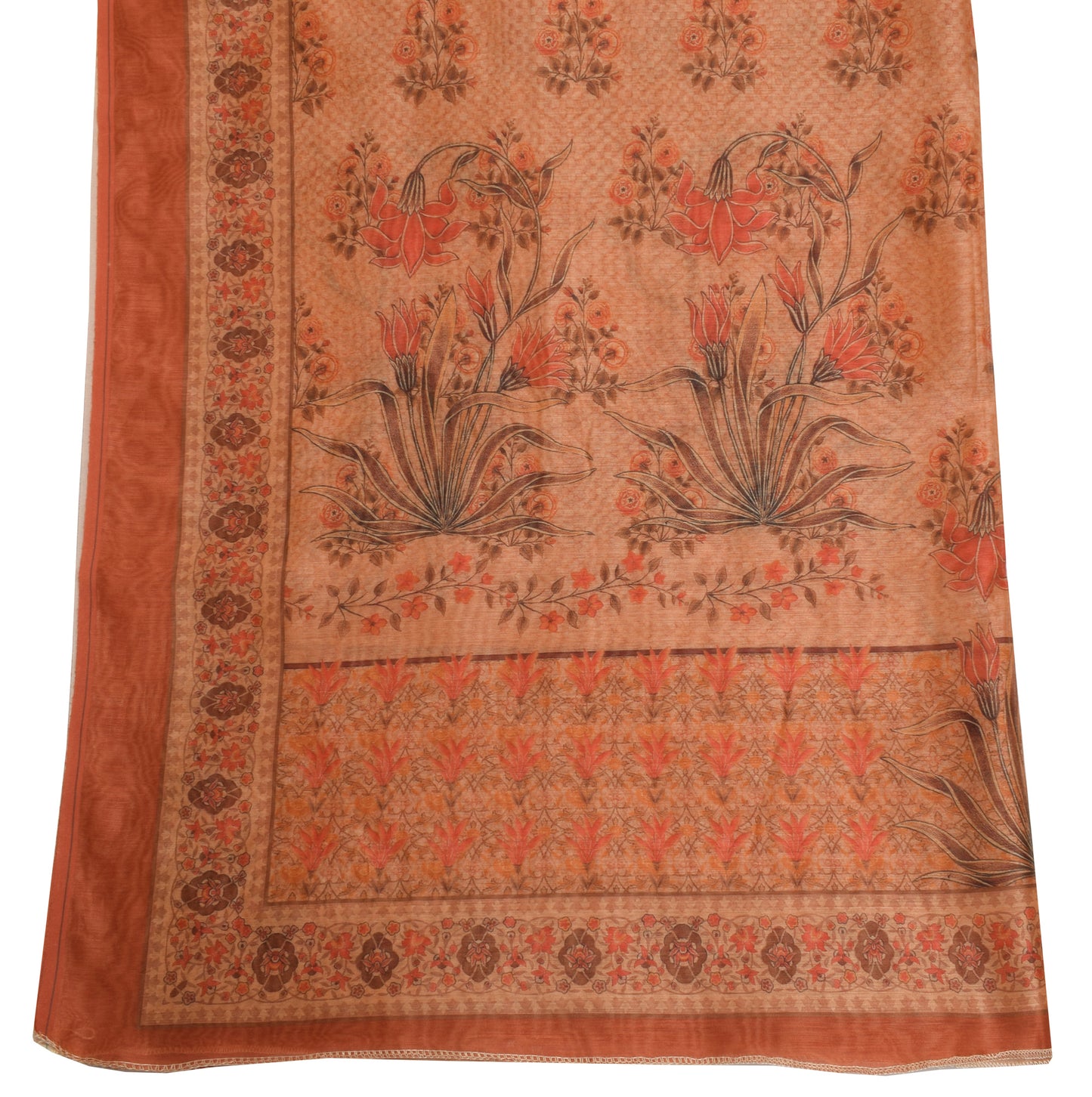 Sushila Vintage Indian Dupatta Blend Silk Printed Long Stole Wrap Scarves