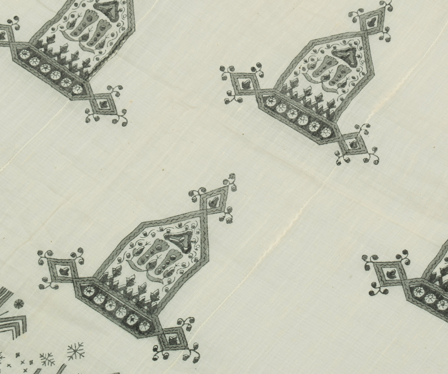 Sushila Vintage Indian Cream Dupatta 100% Pure Cotton Printed Long Stole Hijab