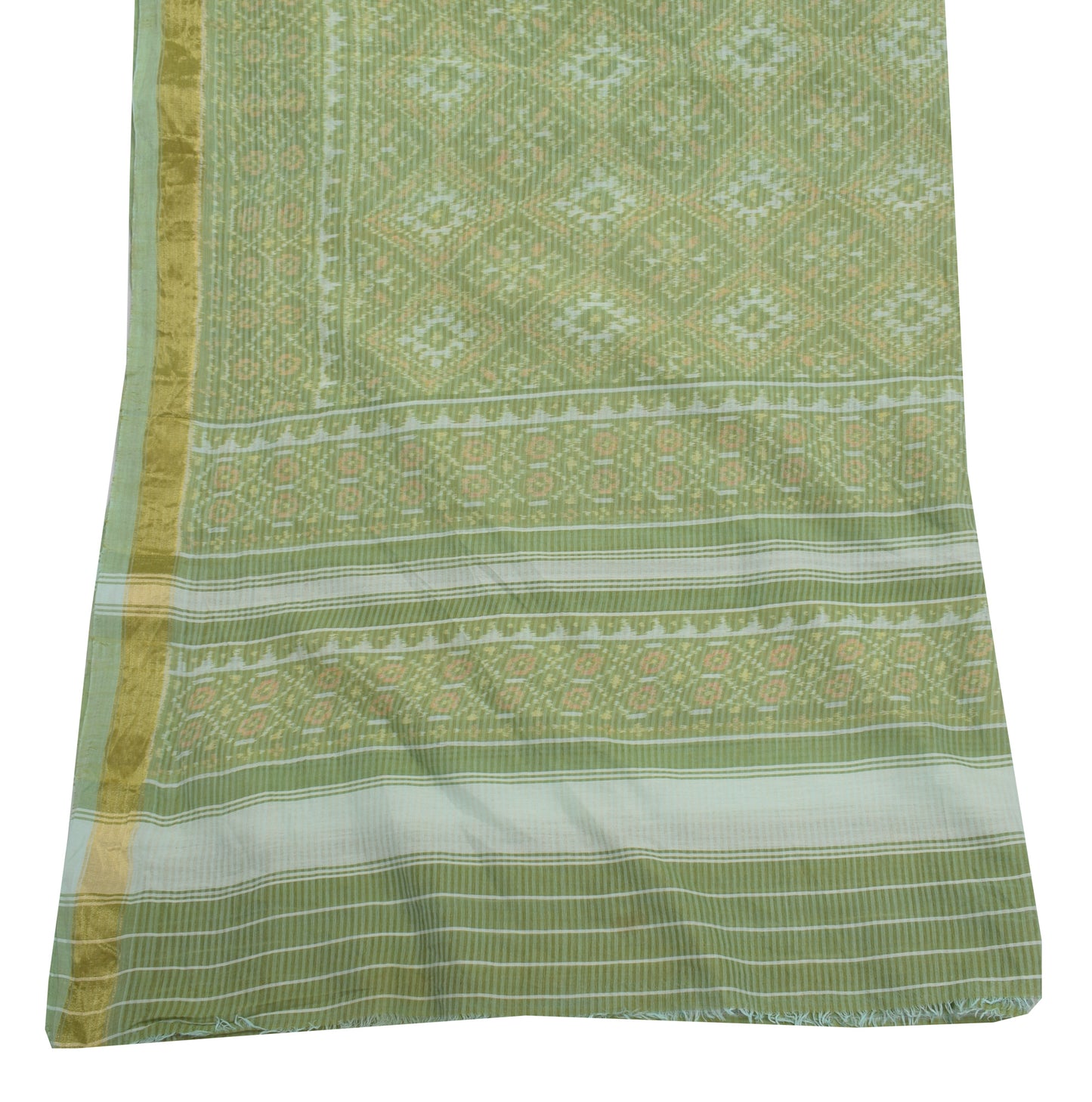 Sushila Vintage Green Dupatta 100% Pure Cotton Printed Long Stole Veil Scarves