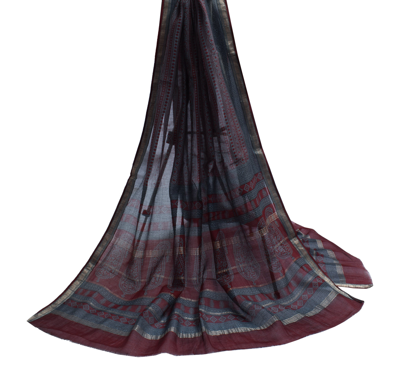 Sushila Vintage Indian Dupatta 100% Pure Cotton Printed Long Stole Veil Scarves